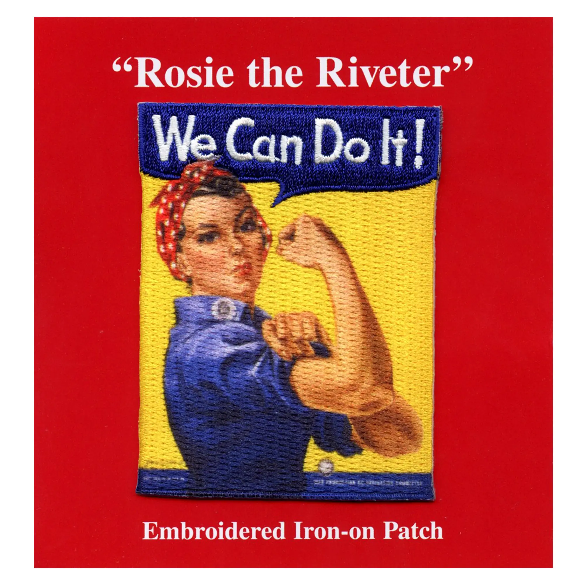 Rosie Riveter We Can Do It Patch World War Feminism Embroidered Iron On - Image 2