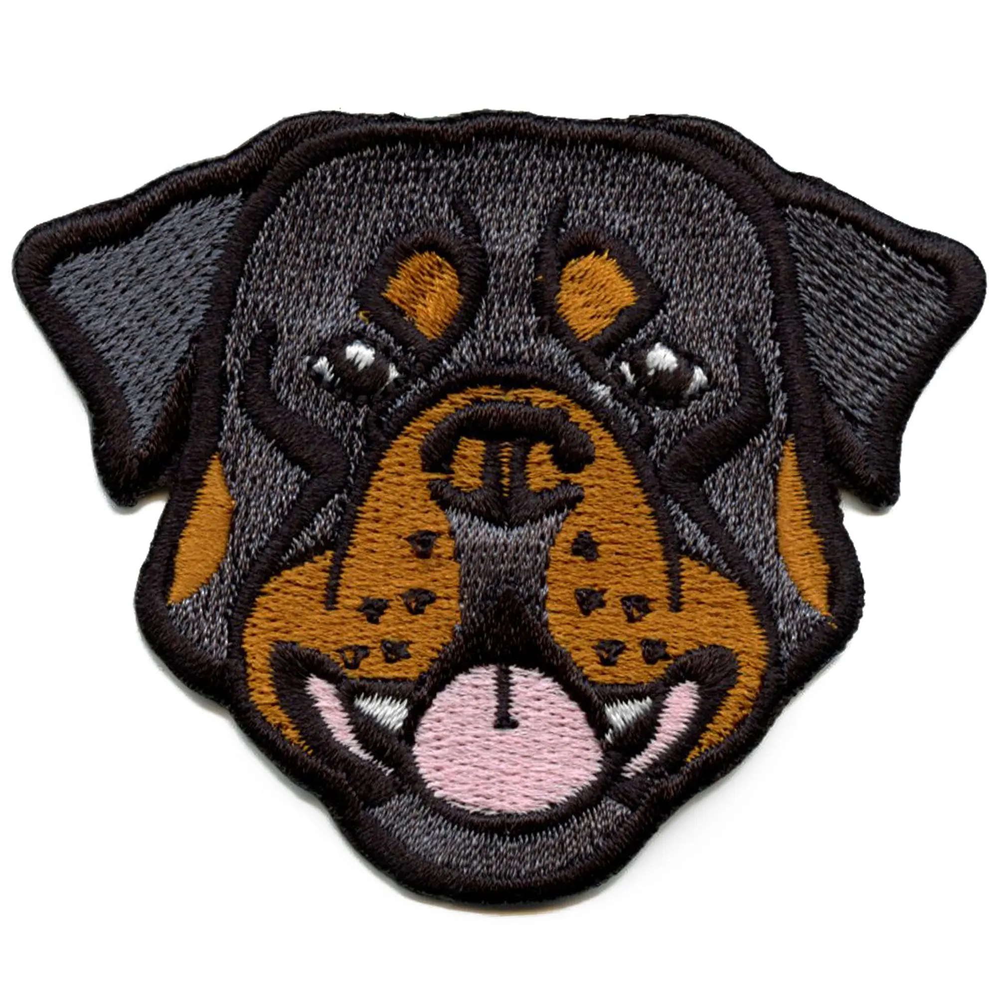 Rottweiler Head Patch Rottie Dog Breed Embroidered Iron On