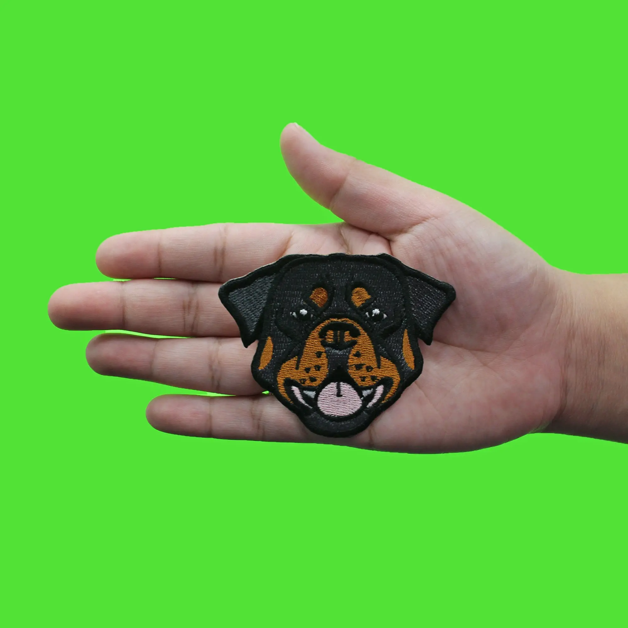 Rottweiler Head Patch Rottie Dog Breed Embroidered Iron On - Image 2
