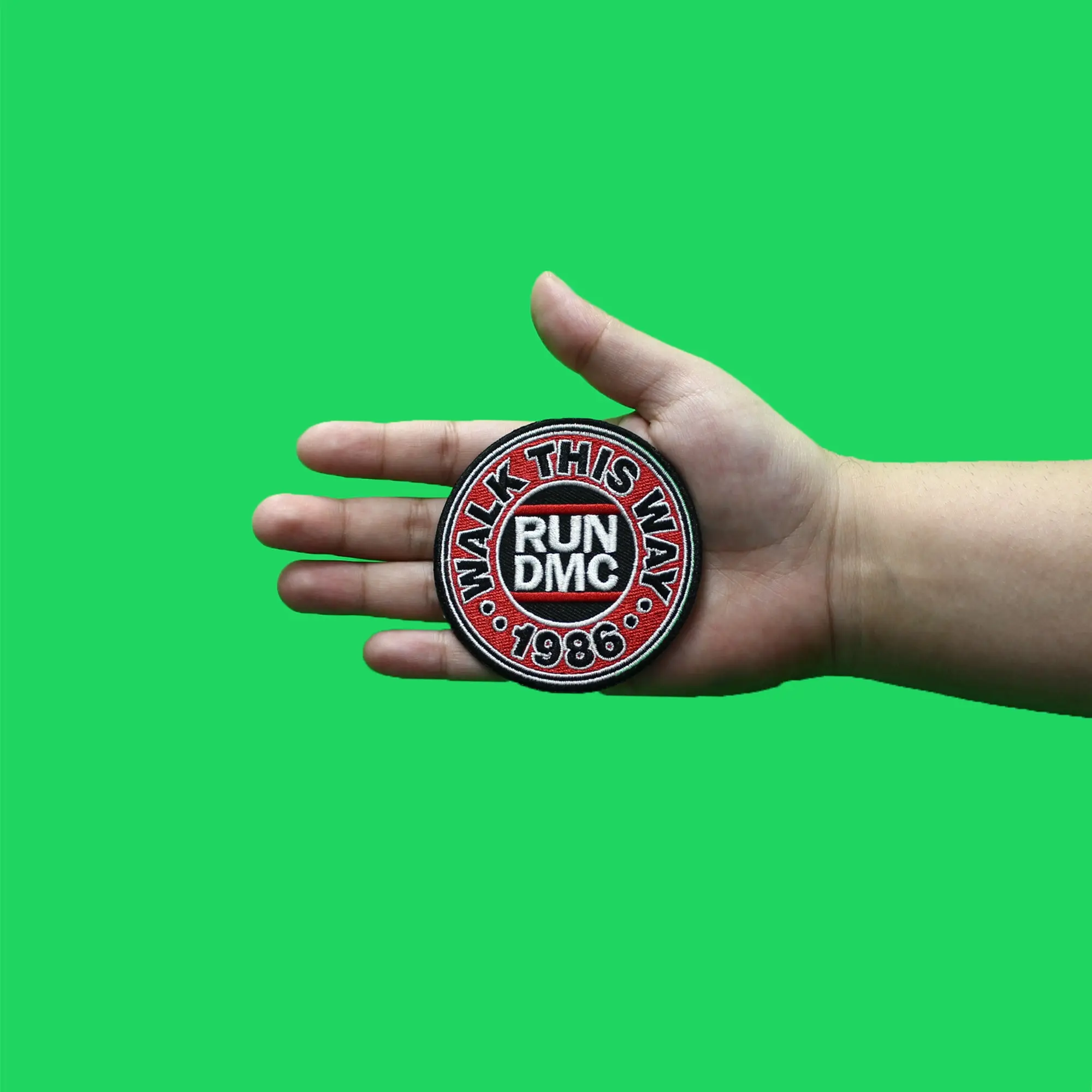 Run DMC Walk This Way 1986 Patch Album Hip Hop Artist Embroidered Iron On - Image 2