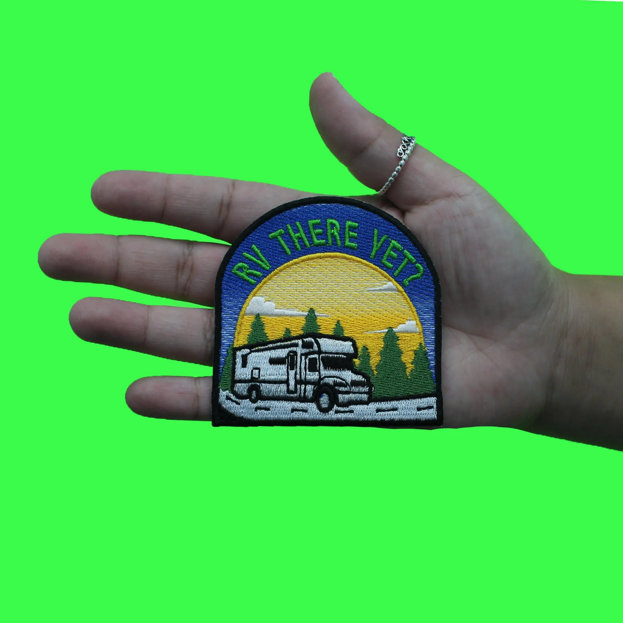 RV There Yet Patch Travel Explorer Camper Embroidered Iron On - Image 2