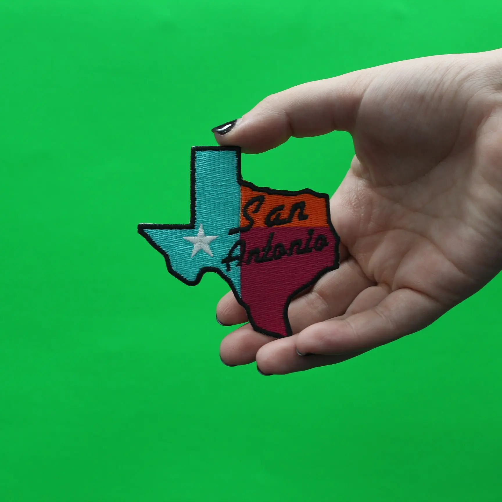 San Antonio Texas Retro Colors State Parody Embroidered Iron On Patch - Image 2