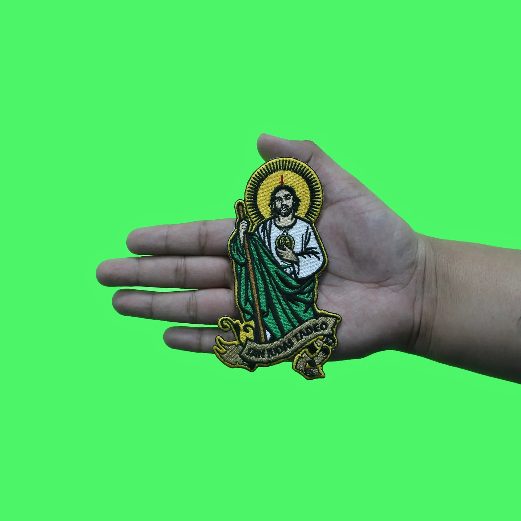 San Judas Tadeo Patch Protection Religion Christ Embroidered Iron On - Image 2