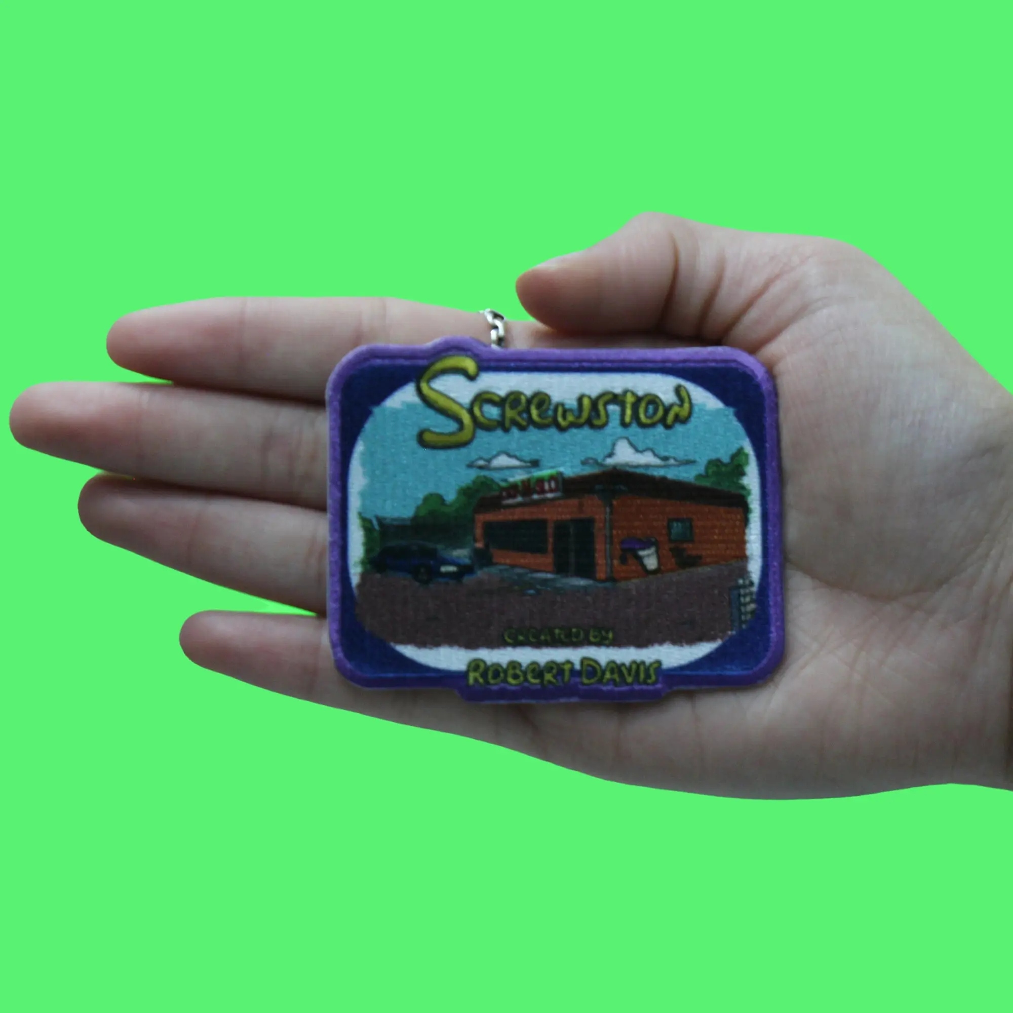 Screwston Houston TV Patch Gas Station Corner Sublimated Embroidered Iron On - Image 3