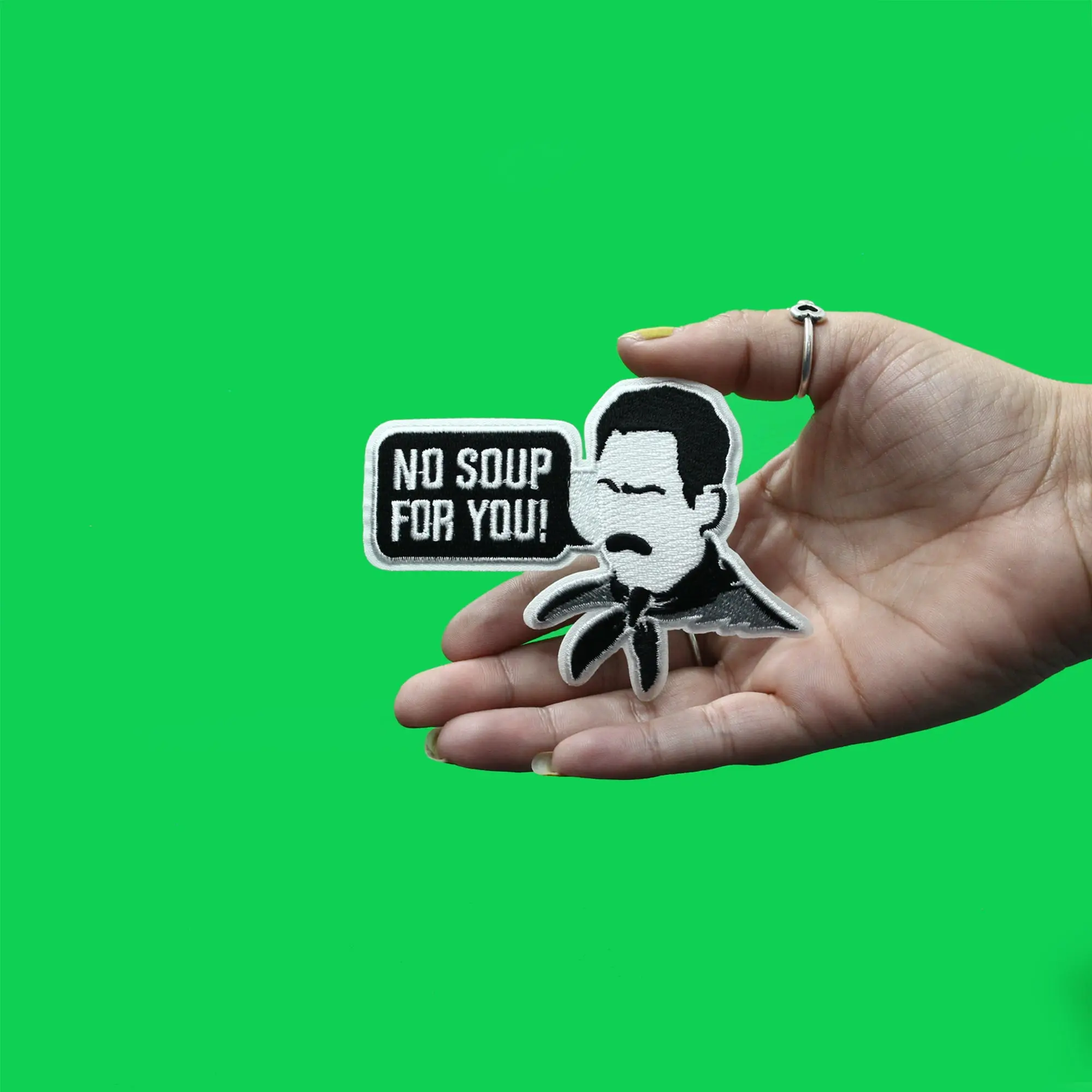 Seinfeld No Soup For You Patch TV Sitcom Comedy Embroidered Iron On - Image 2