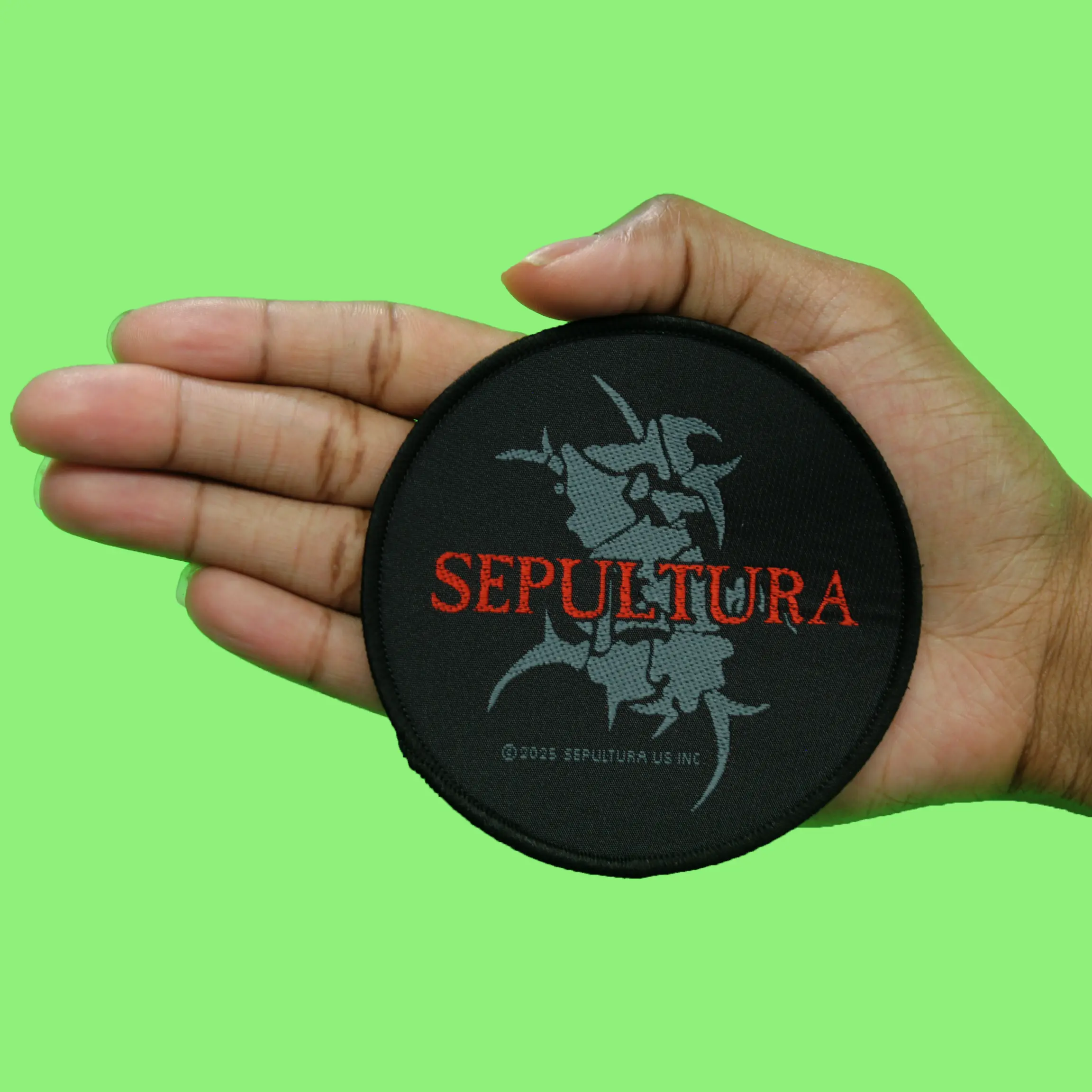 Sepultura Round Logo Patch Tribal S Heavy Metal Band Woven Sew On - Image 2