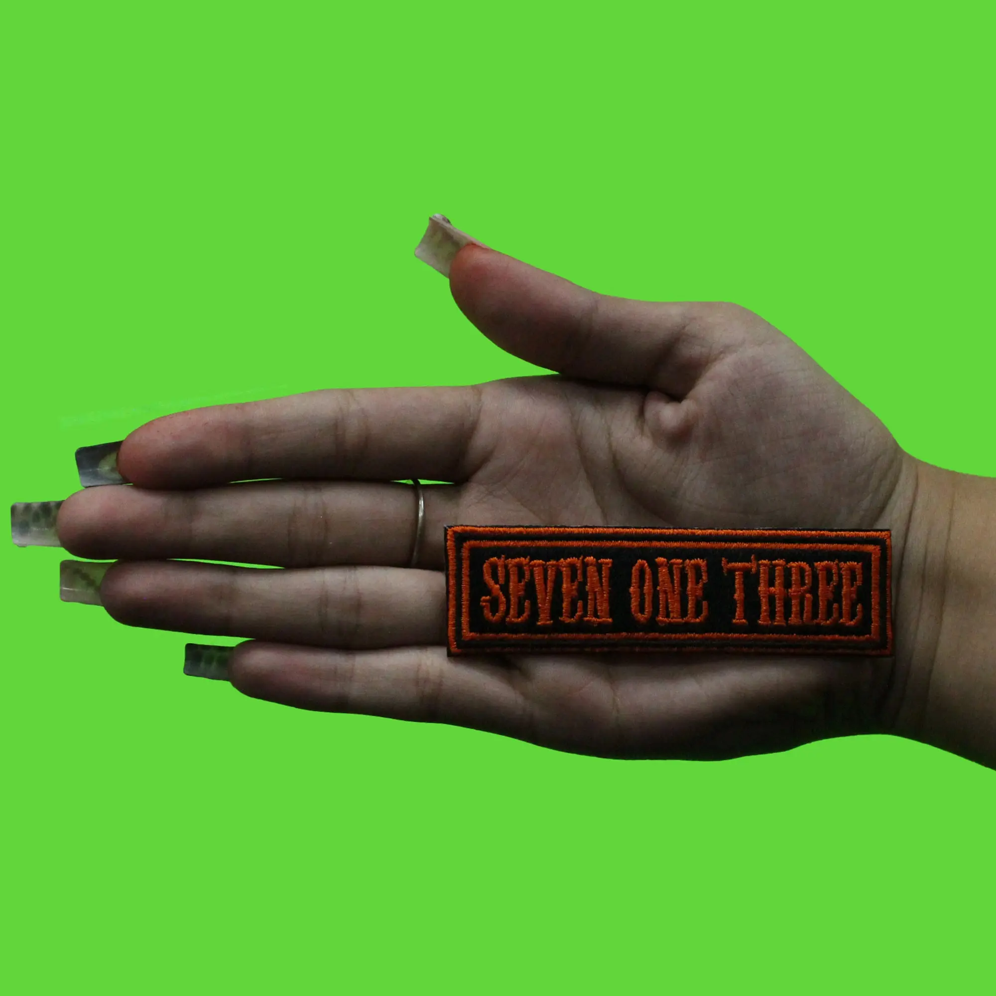 Seven One Three Biker Ribbon Patch Houston Motorcycle Rider Iron On - Image 3