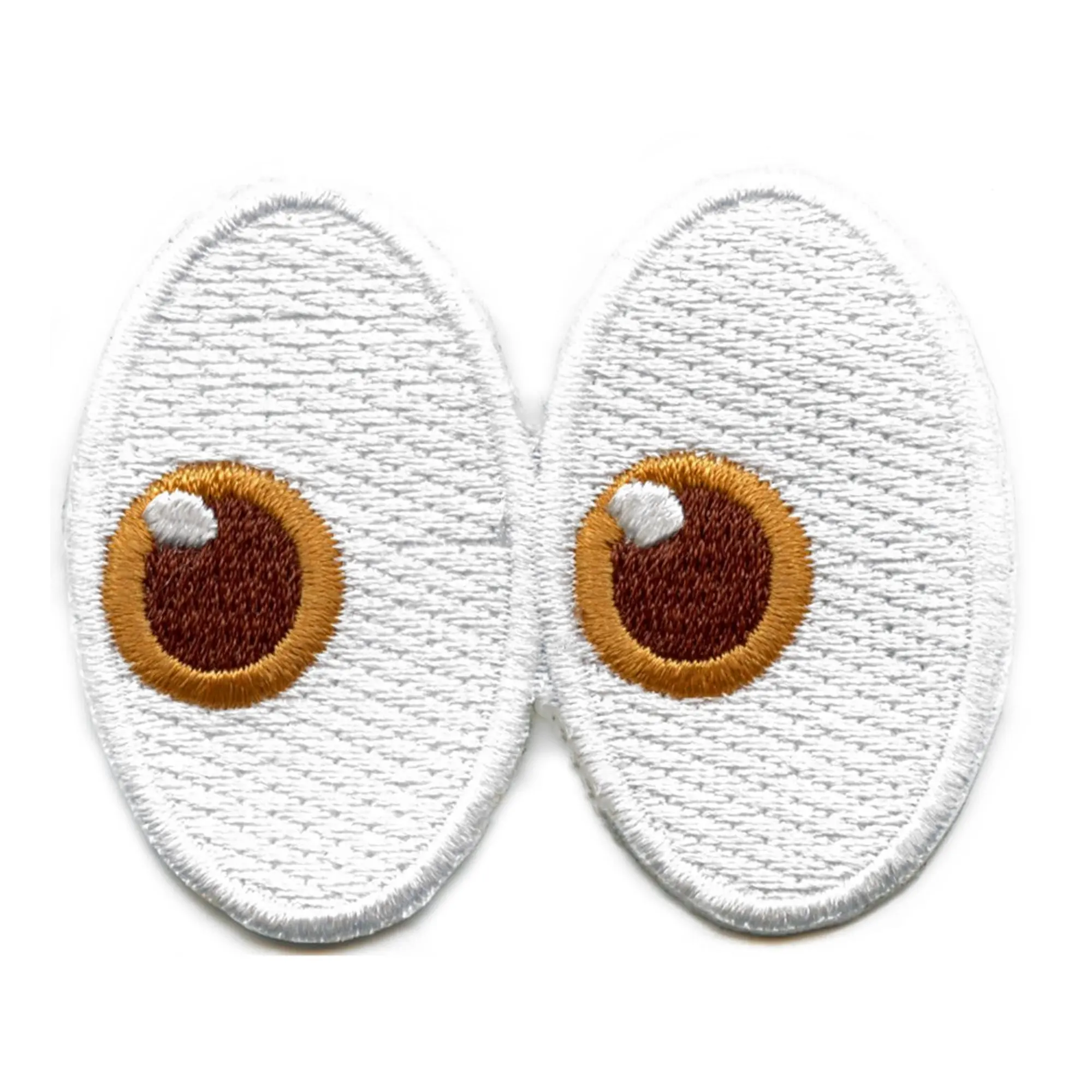Side Looking Eyes Iron On Embroidered Patch