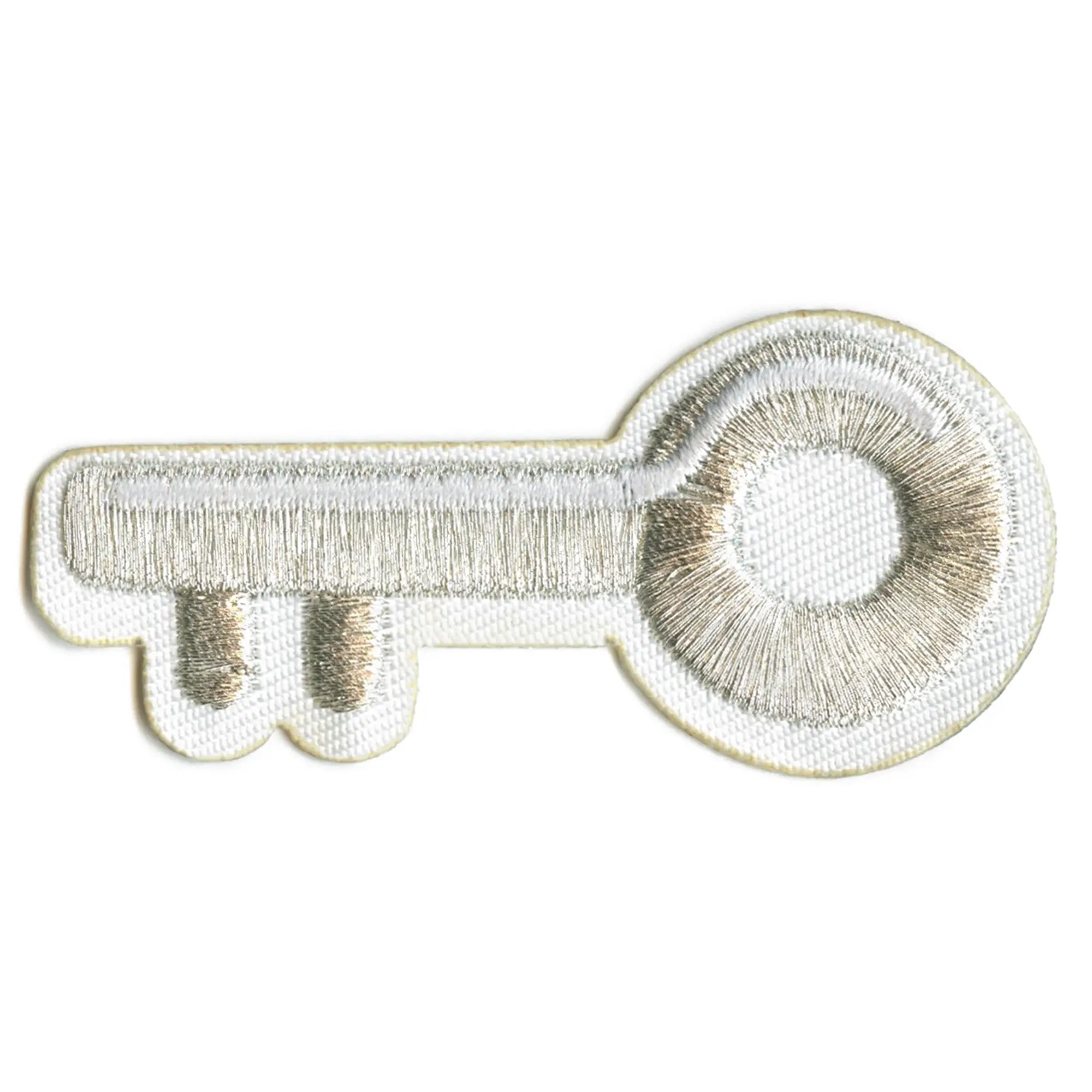 Silver Key Patch Keyboard Embroidered Iron On
