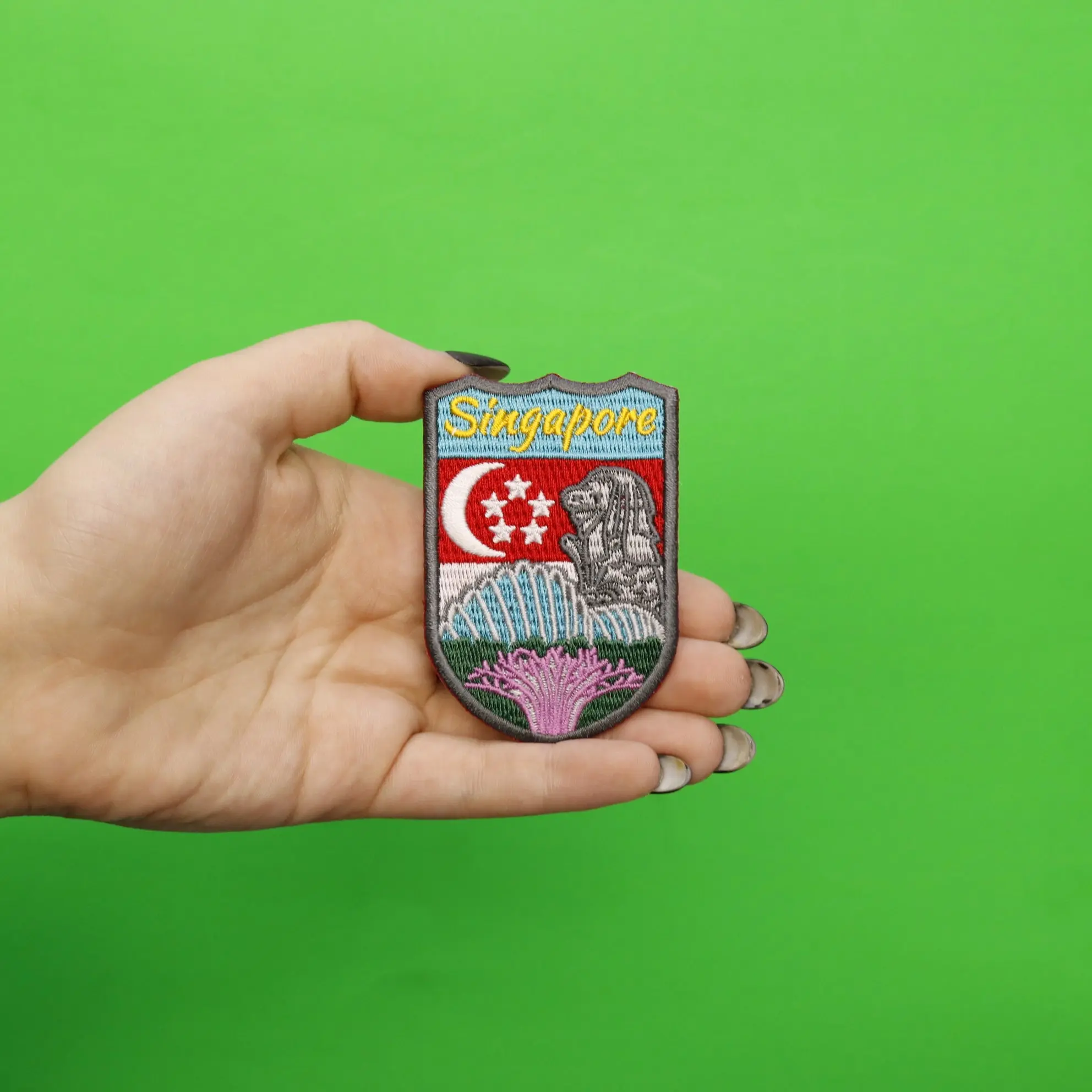 Singapore Shield Embroidered Iron On Patch - Image 2