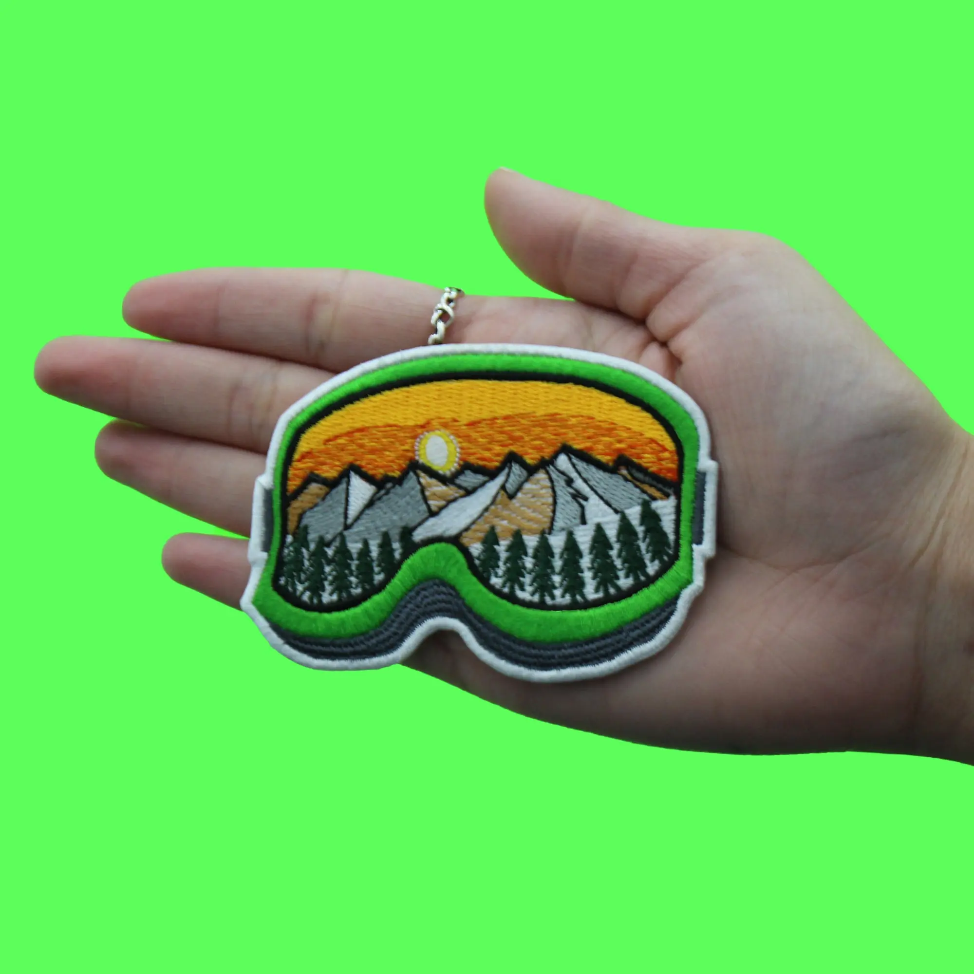Ski Goggles Snow Patch Winter Mountains Souvenir Embroidered Iron On - Image 2