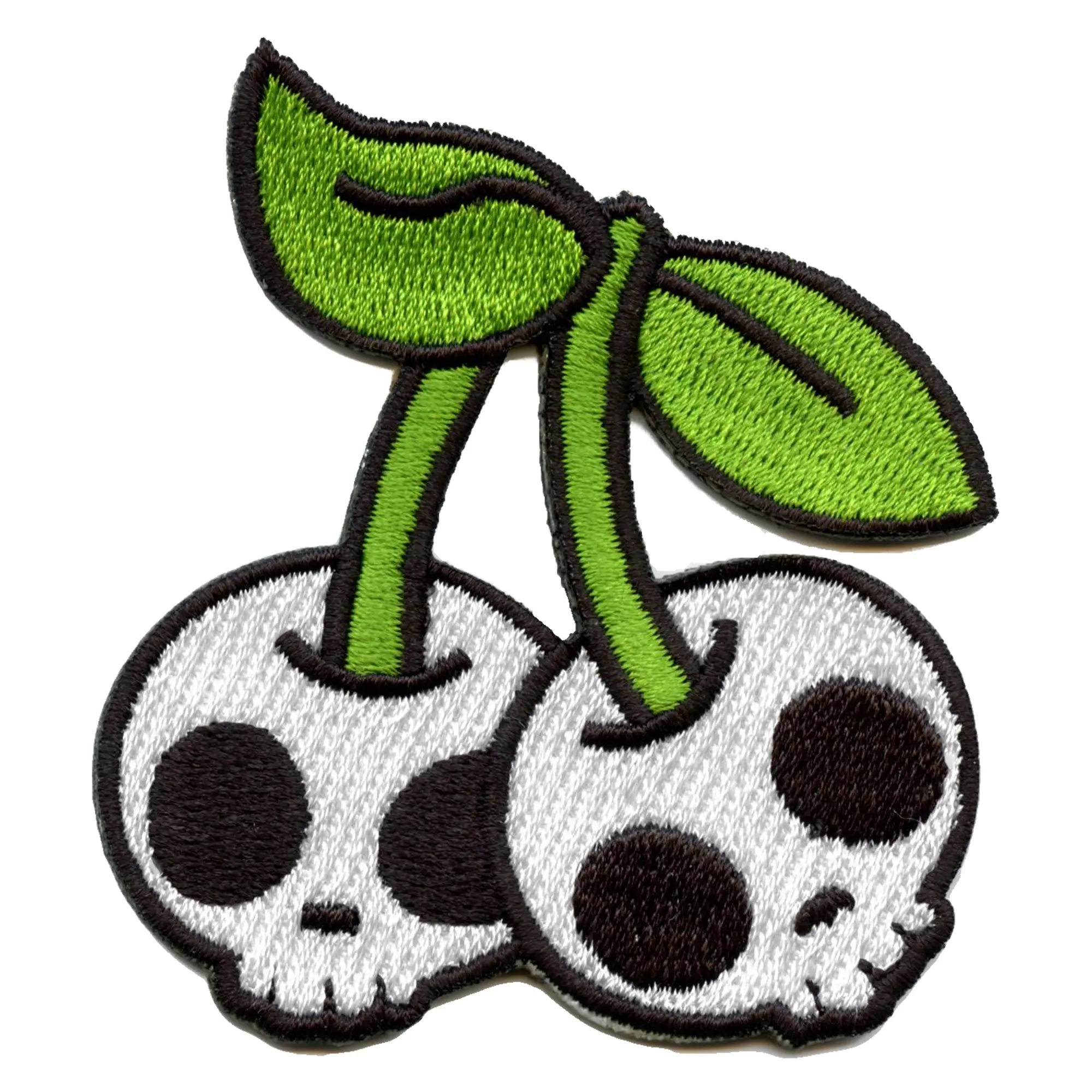 Skull Cherries Patch Embroidered Iron On