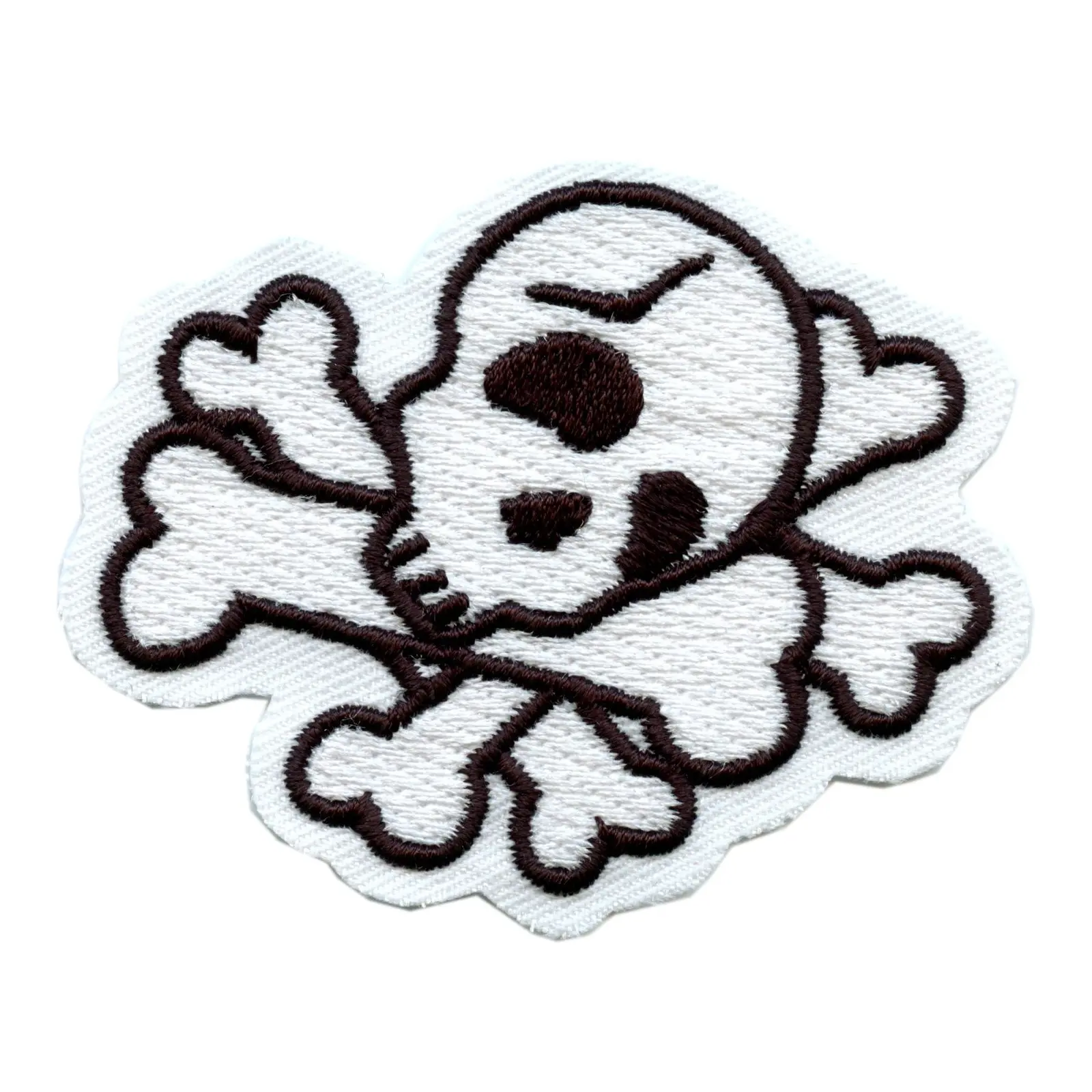 Skull On Pile Of Bones Iron On Embroidered Patch