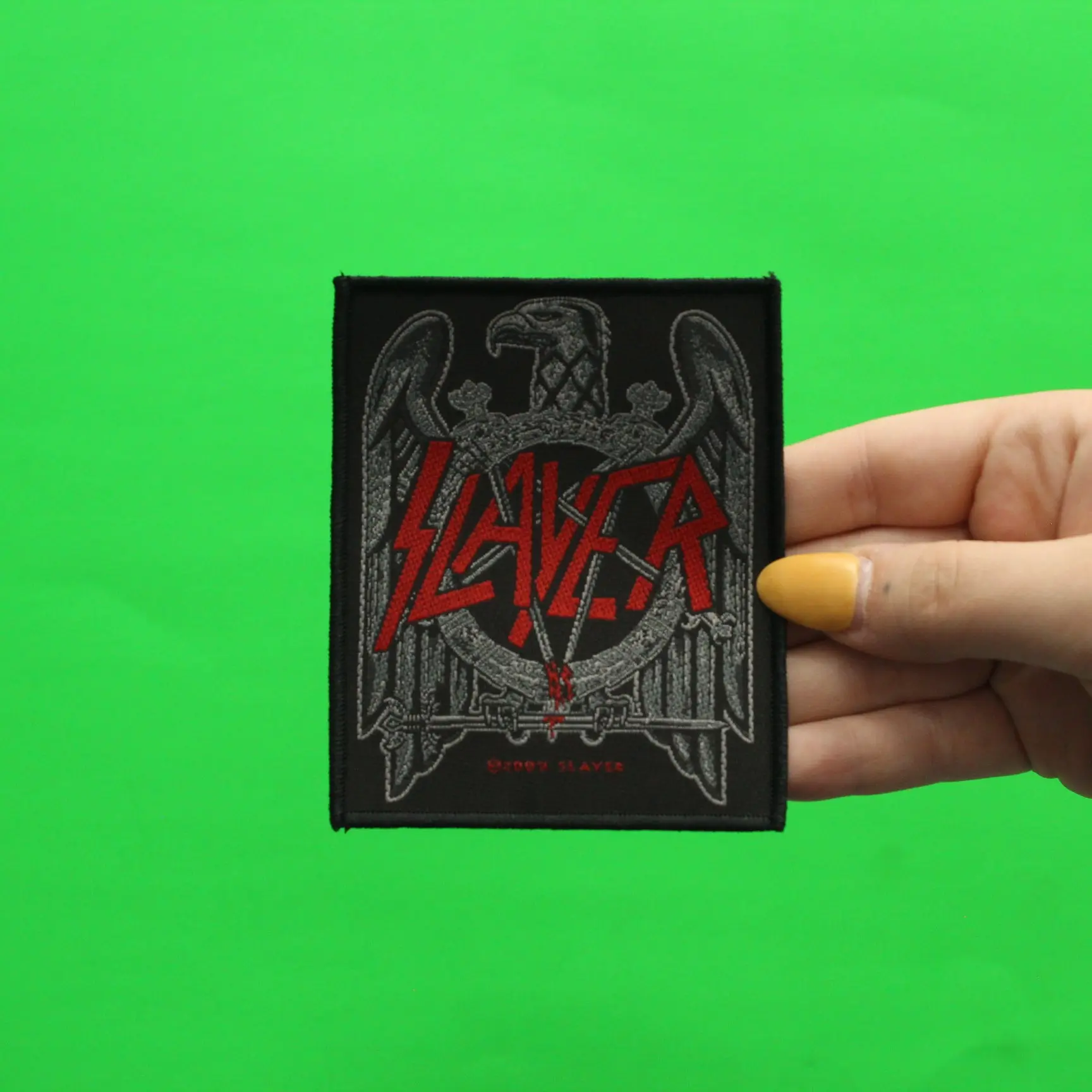 Slayer Black Eagle Patch Heavy Metal Band Woven Sew On - Image 2