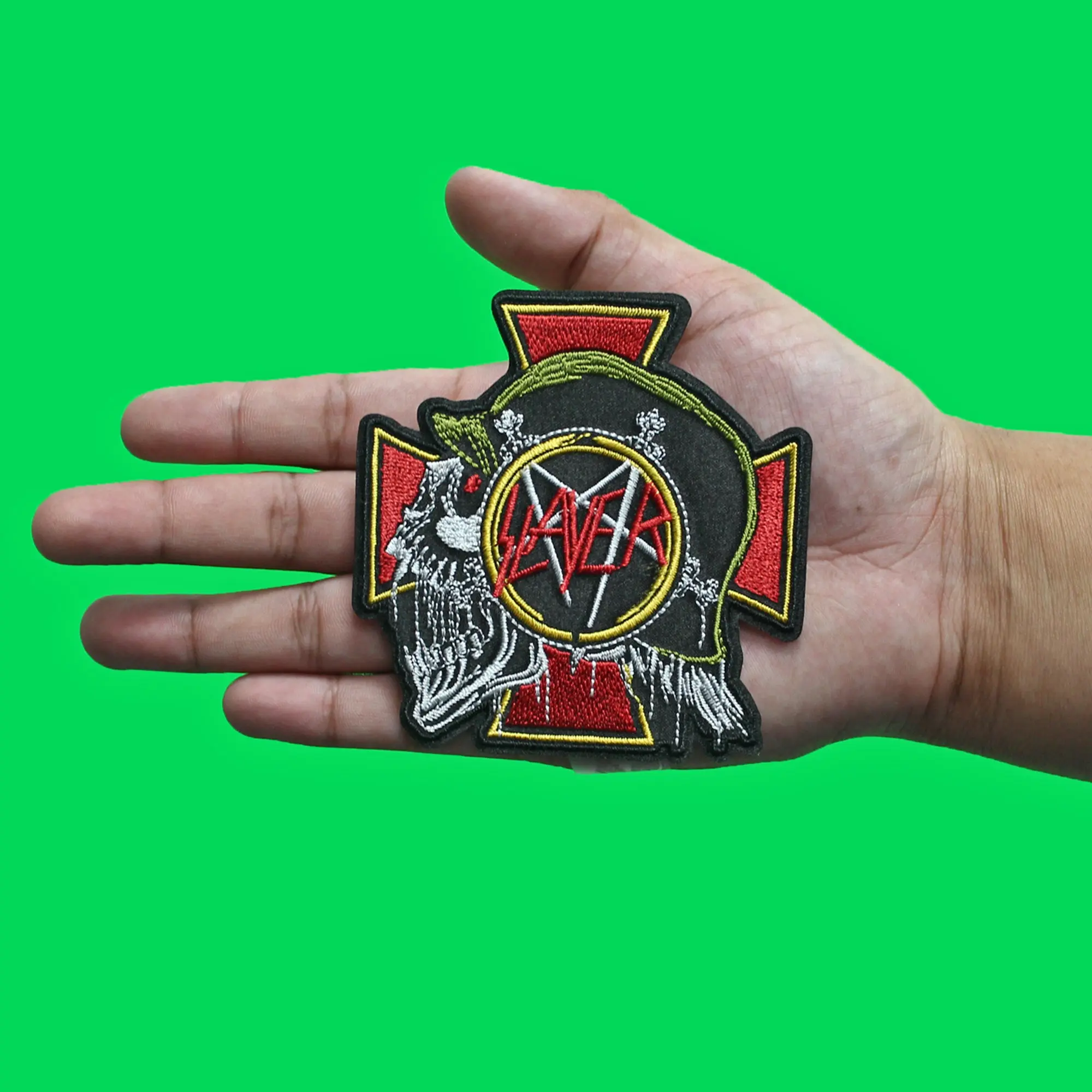 Slayer Skull Profile Patch Heavy Metal Band Embroidered Iron On - Image 2