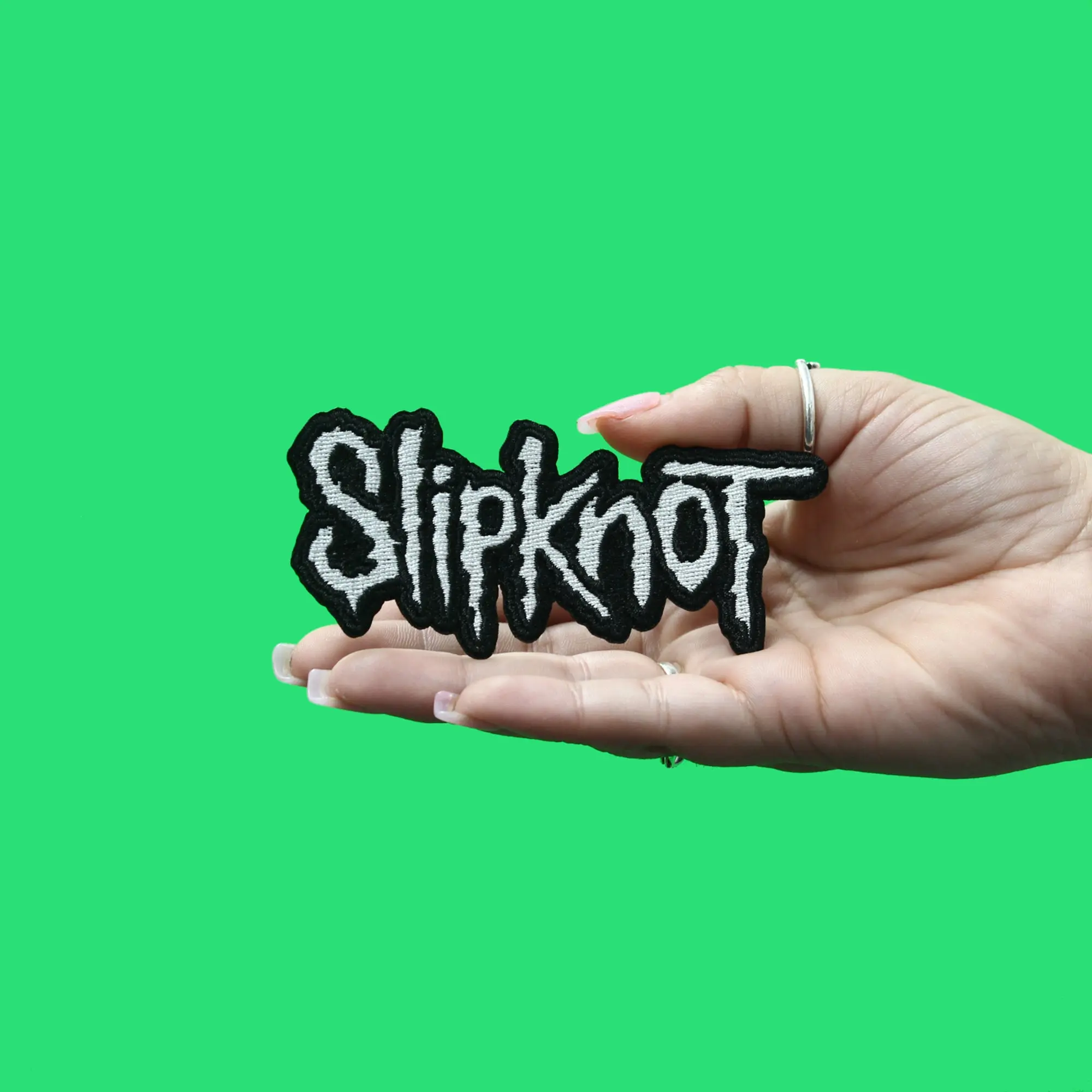 Slipknot Name Logo BLACK Patch Mask American Metal Embroidered Iron On - Image 2