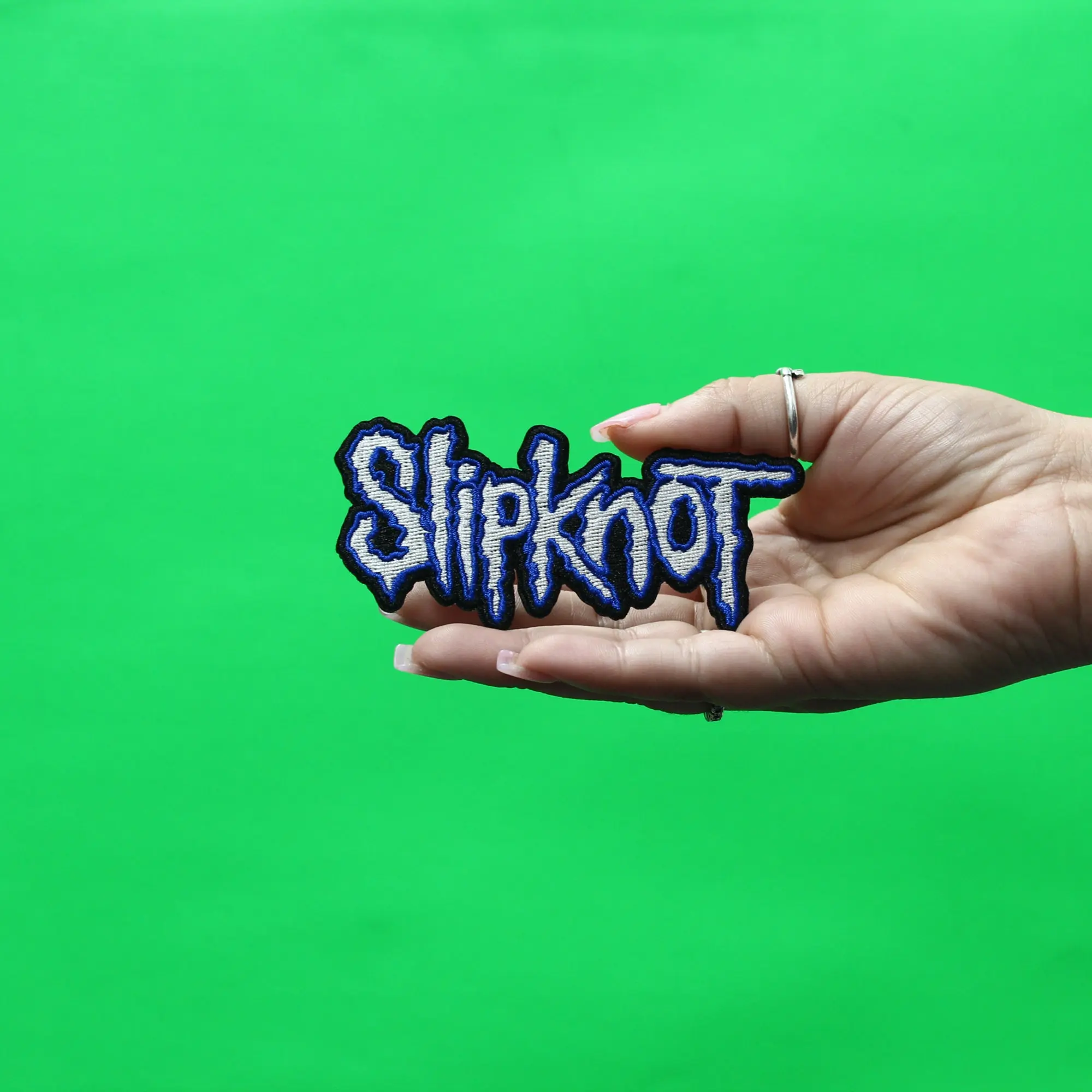 Slipknot Band Name BLUE Patch Mask American Metal Embroidered Iron On - Image 2