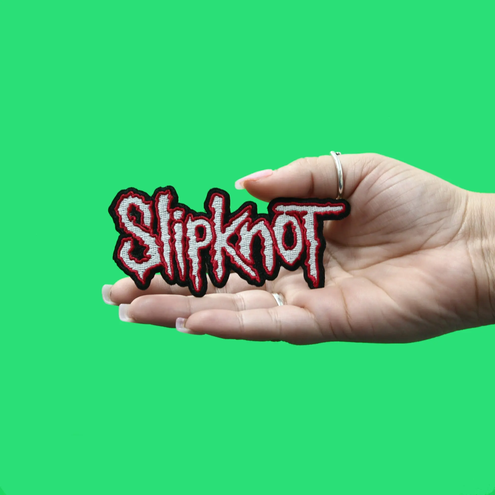 Slipknot Band Name RED Patch Mask American Metal Embroidered Iron On - Image 2