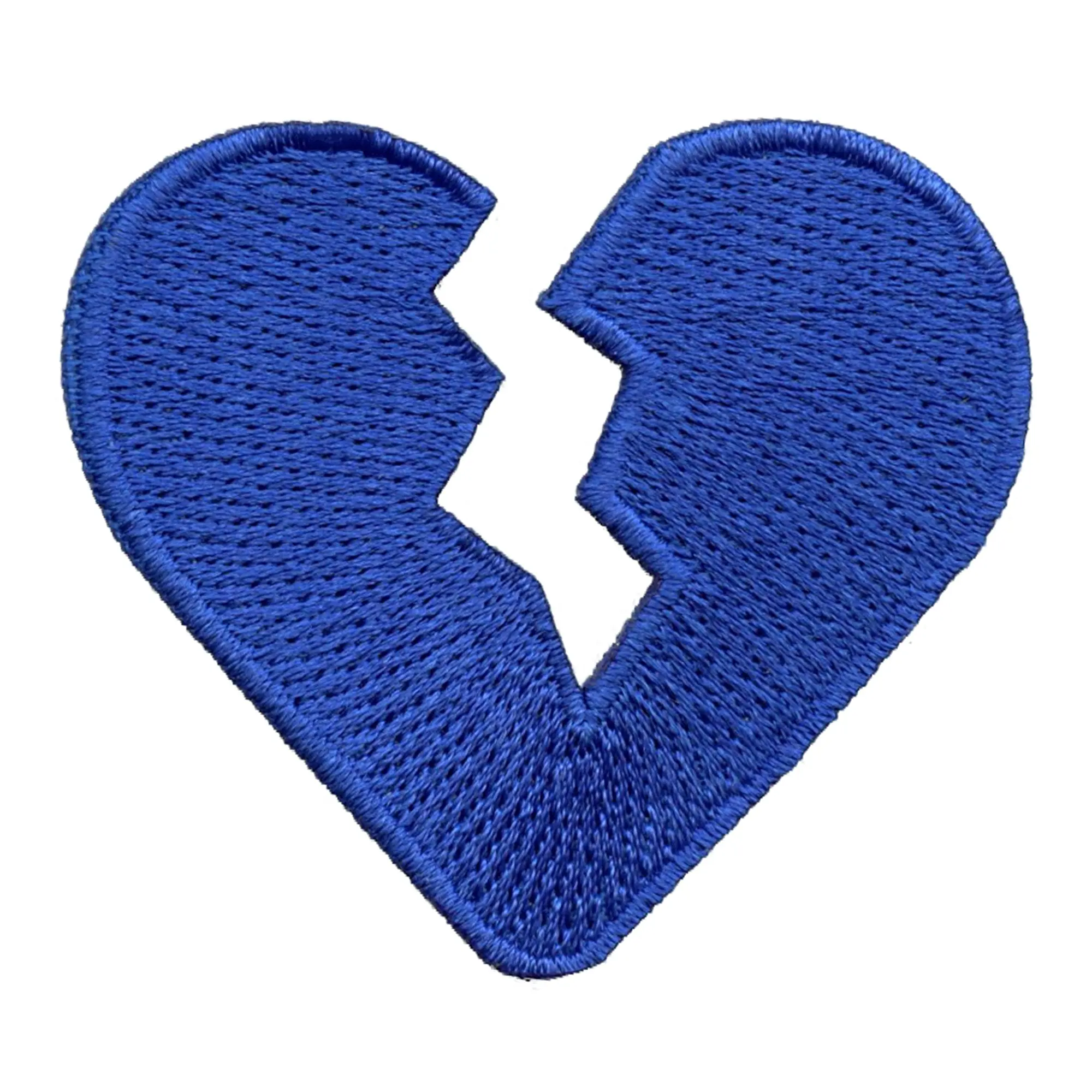 Small Broken Heart Embroidered Iron On Patch - Image 3