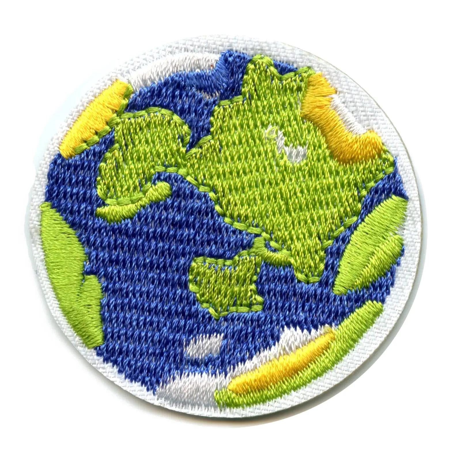 Small Planet Earth Embroidered Iron On Patch