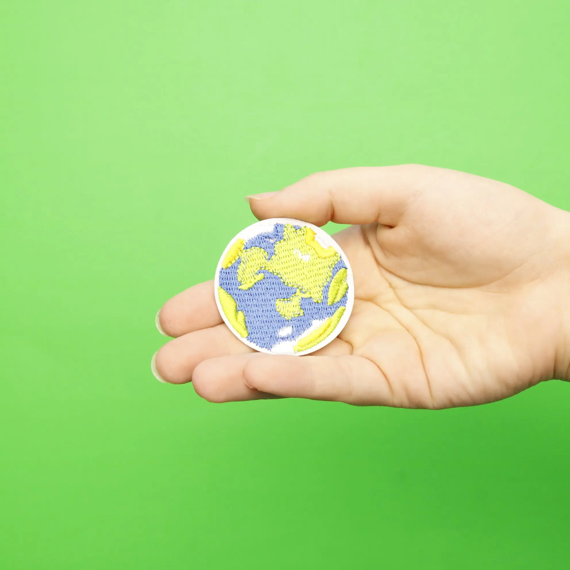 Small Planet Earth Embroidered Iron On Patch - Image 2