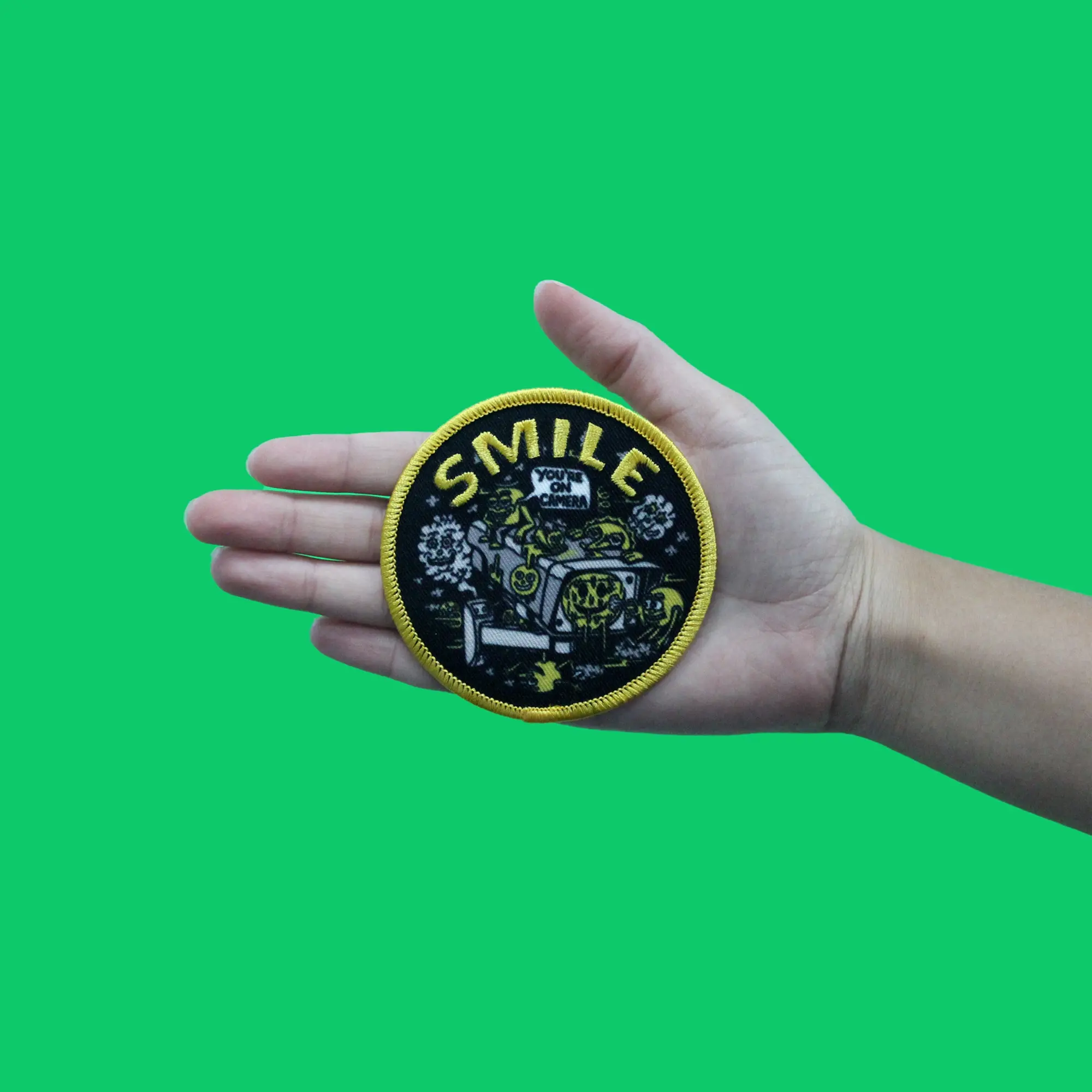 Smile You're On Camera Patch Killer Acid Sublimated Embroidery Iron On - Image 2