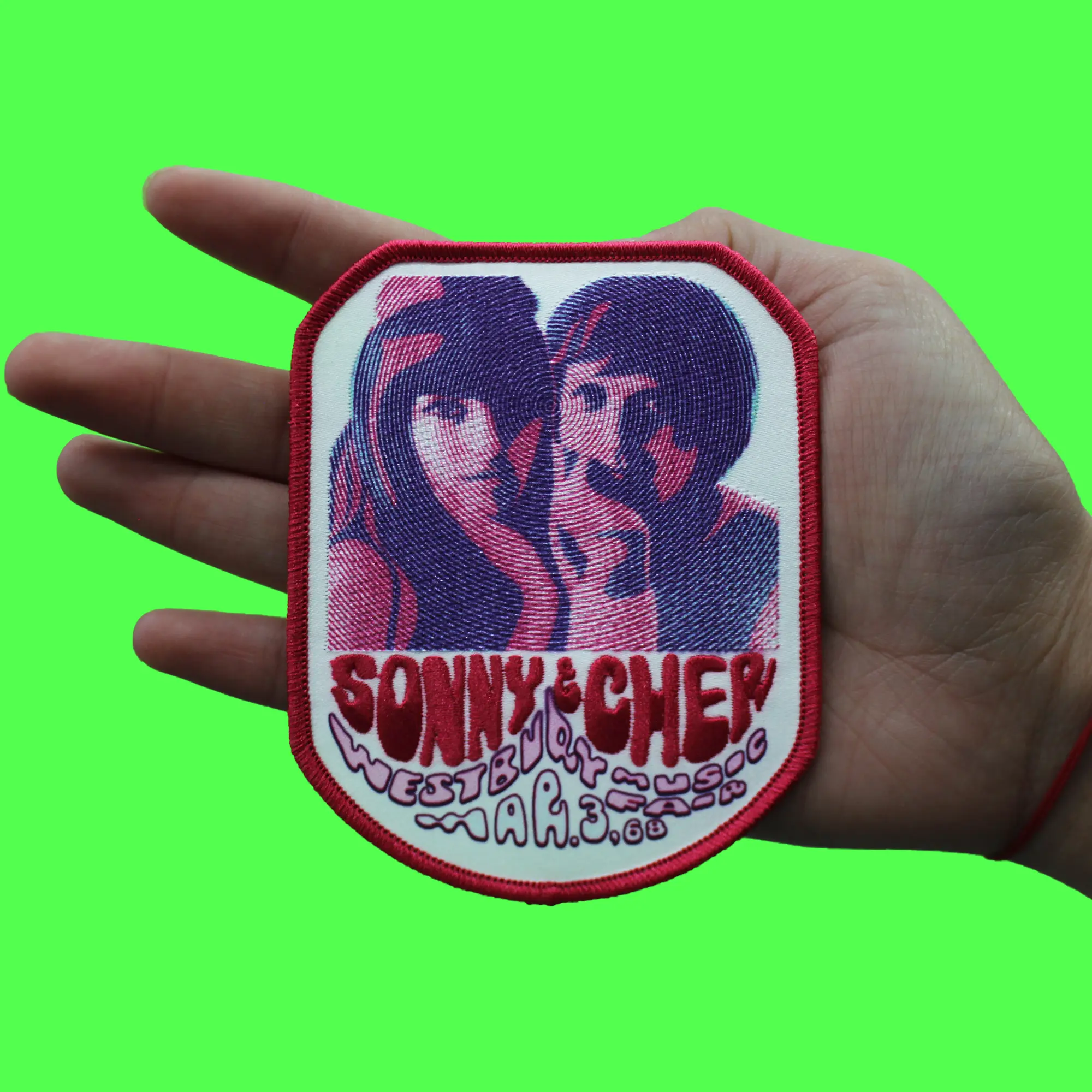 Sonny & Cher Westbury Music Fair Patch Classic Pop Duo Sublimated Embroidery Iron-On - Image 2