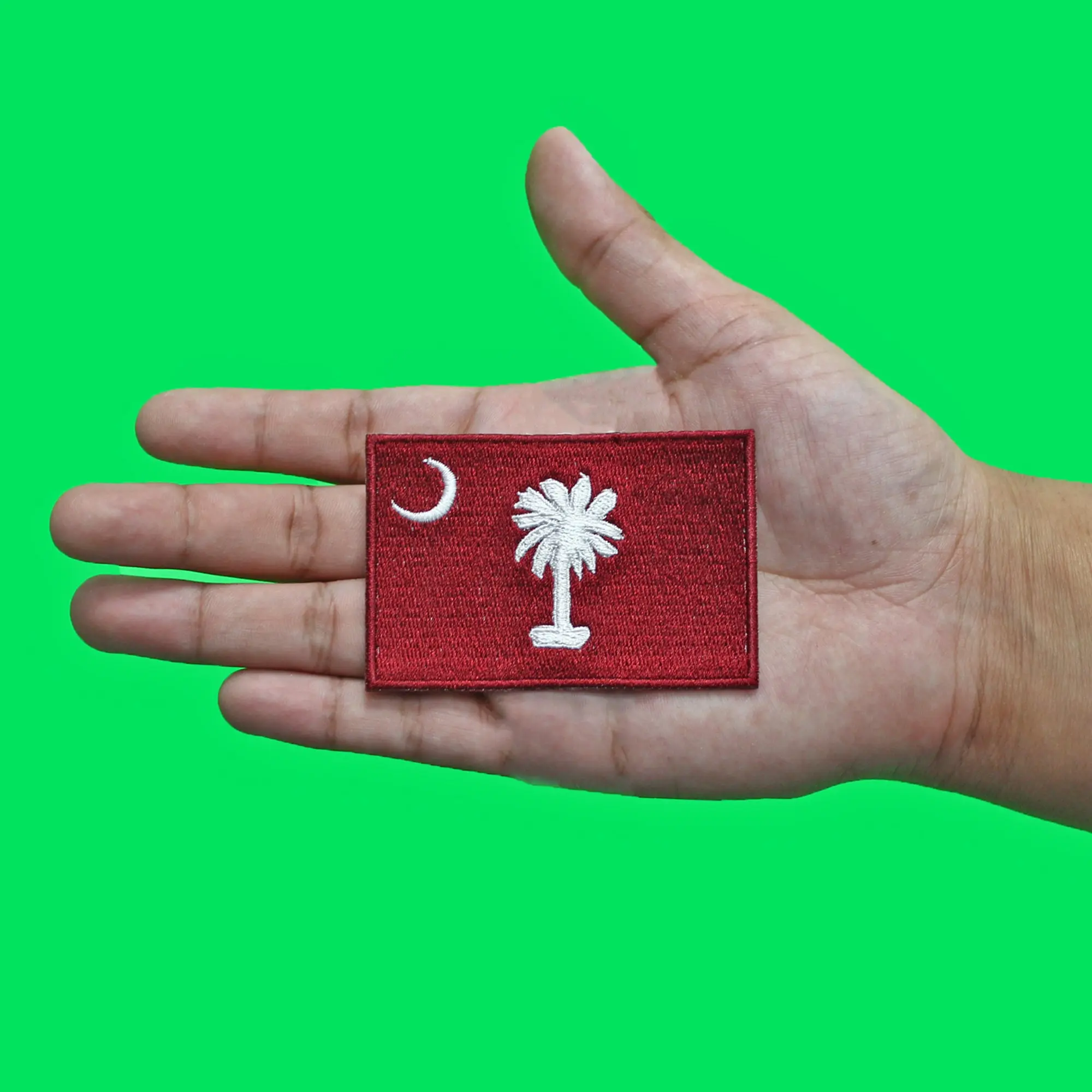 South Carolina Garnet Maroon Flag Patch State Team Sports Embroidered Iron On - Image 2