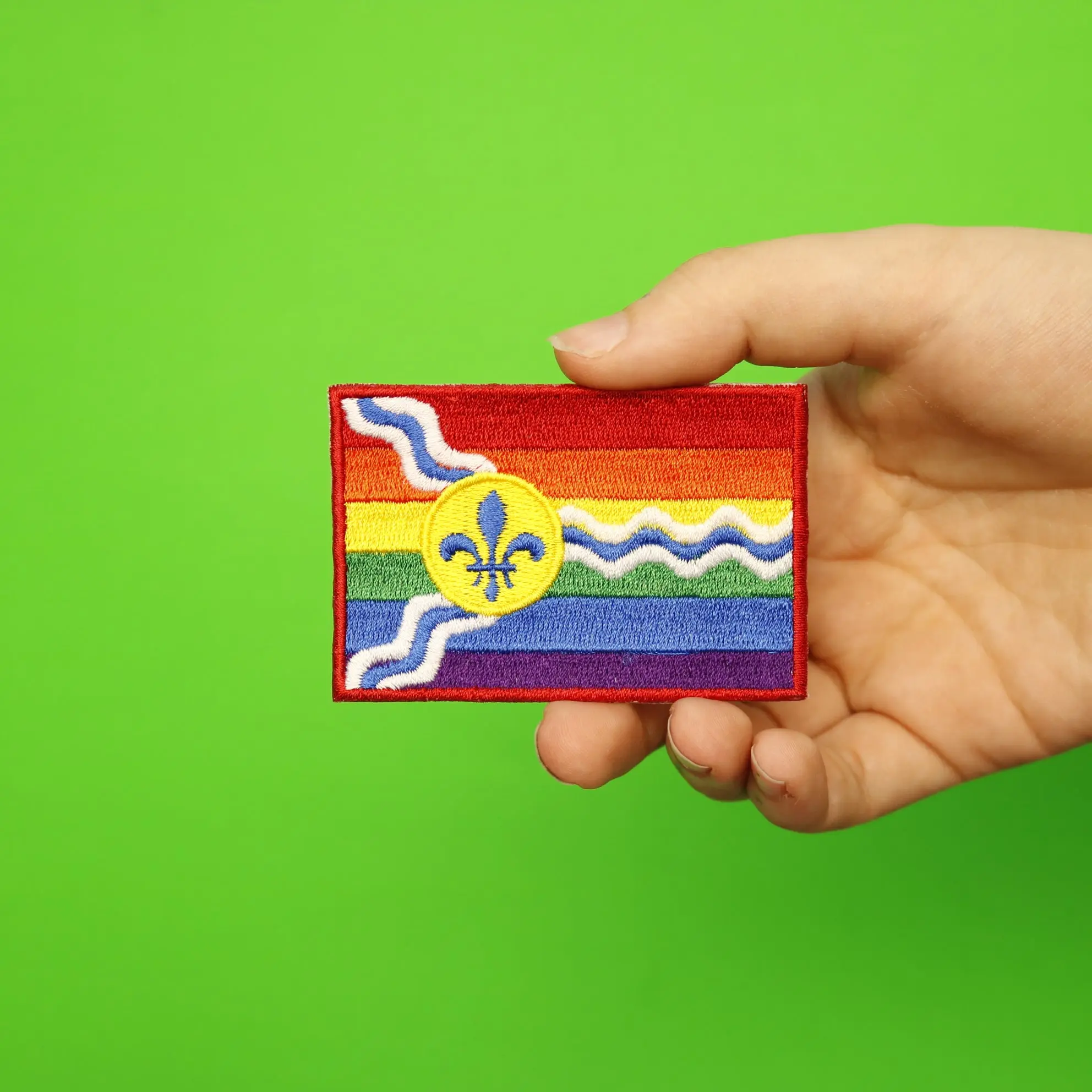 St. Louis Gay Pride Flag Embroidered Iron On Patch - Image 2