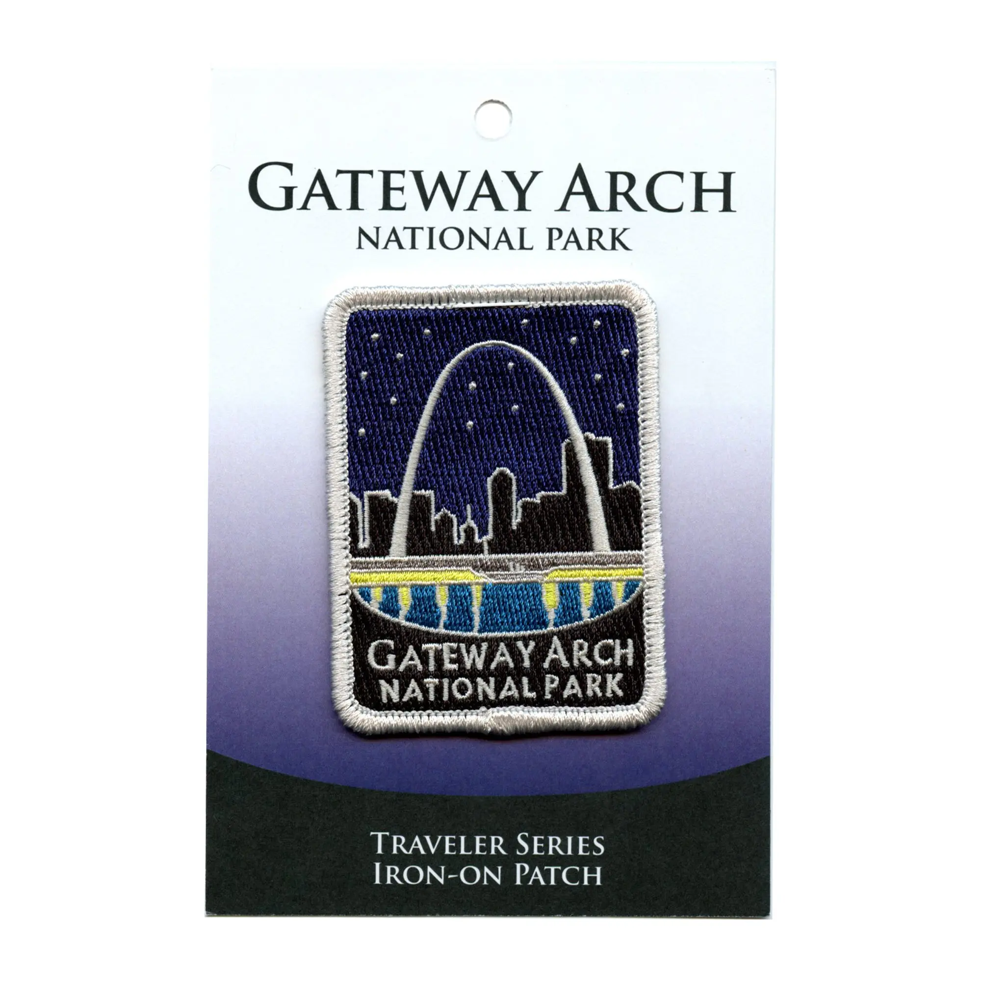 St. Louis Missouri Gateway Arch Patch National Park Night Embroidered Iron On - Image 2