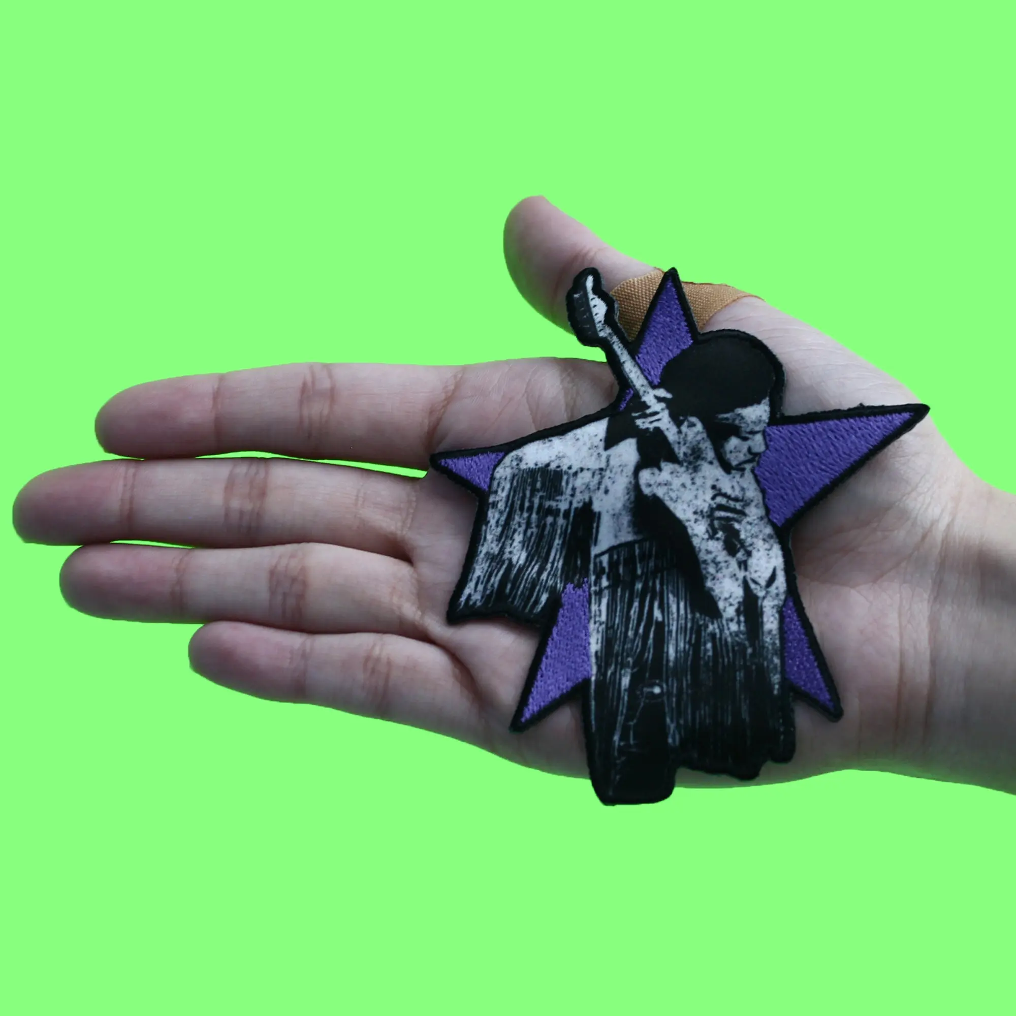 Jimi Hendrix Star Patch Guitars Solo Rock Sublimated Embroidered Iron On - Image 2