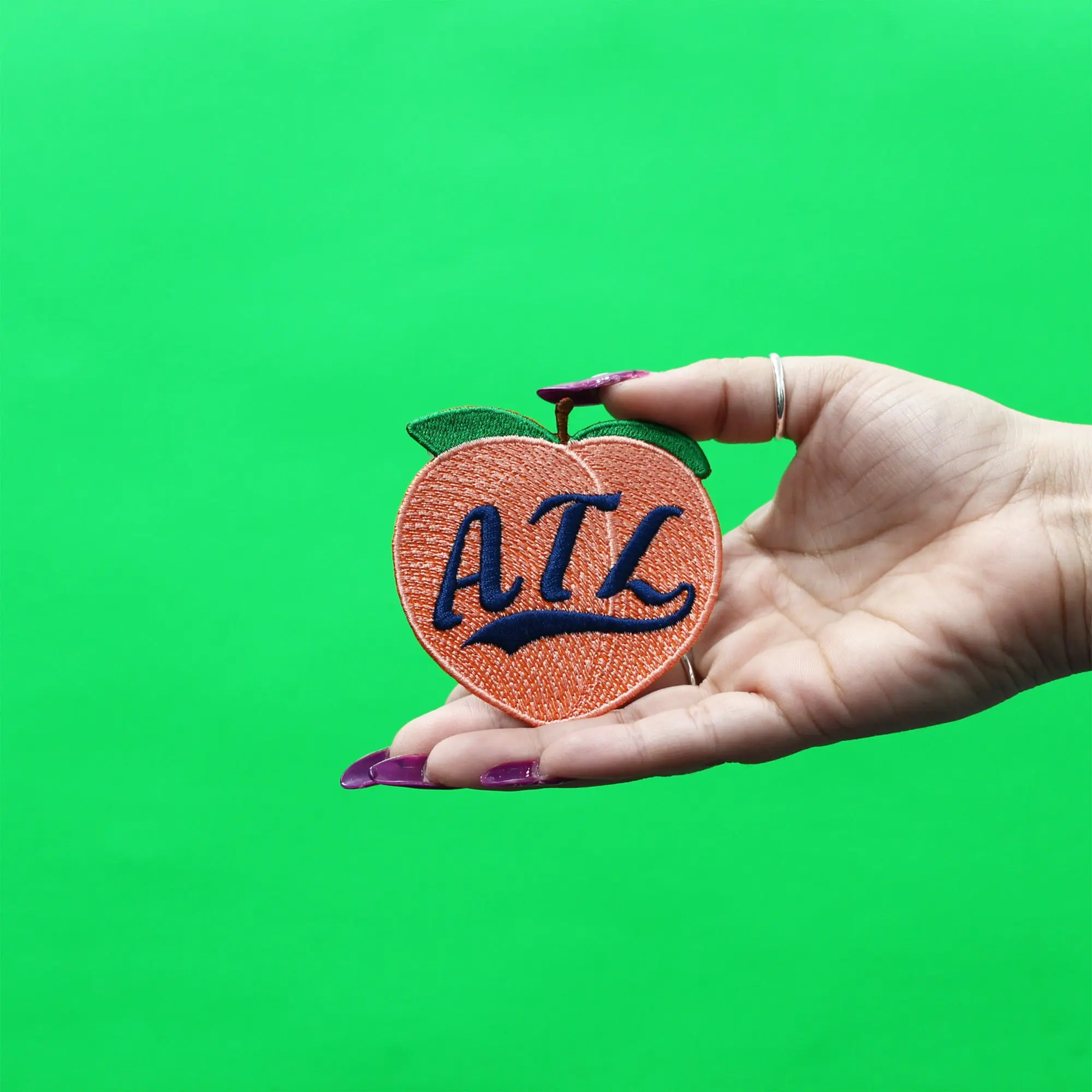 ATL Peach Patch Atlanta Embroidered Iron on - Image 2