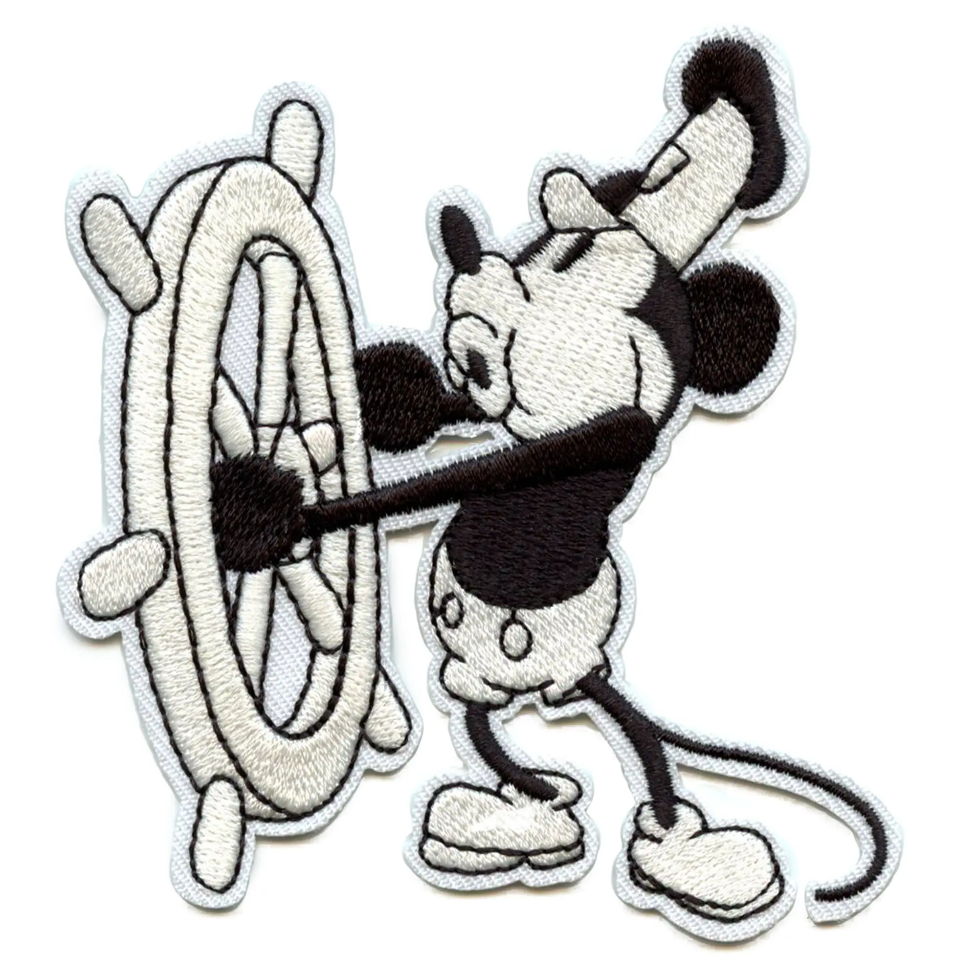 Steam Boat Willie Patch Iconic Whistling Sailor Embroidered Iron On