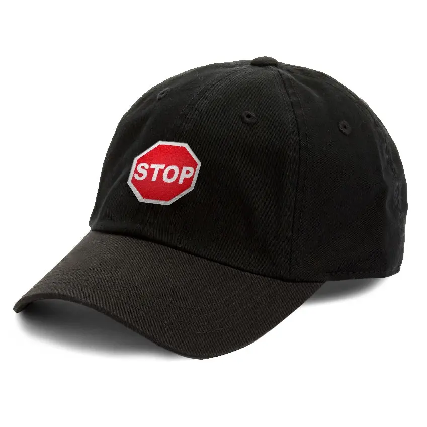 Stop Sign Dad Hat Embroidered Curved Adjustable Baseball Cap