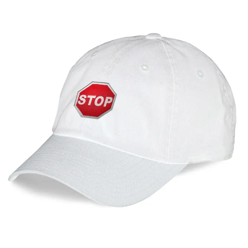Stop Sign Dad Hat Embroidered Curved Adjustable Baseball Cap - Image 2