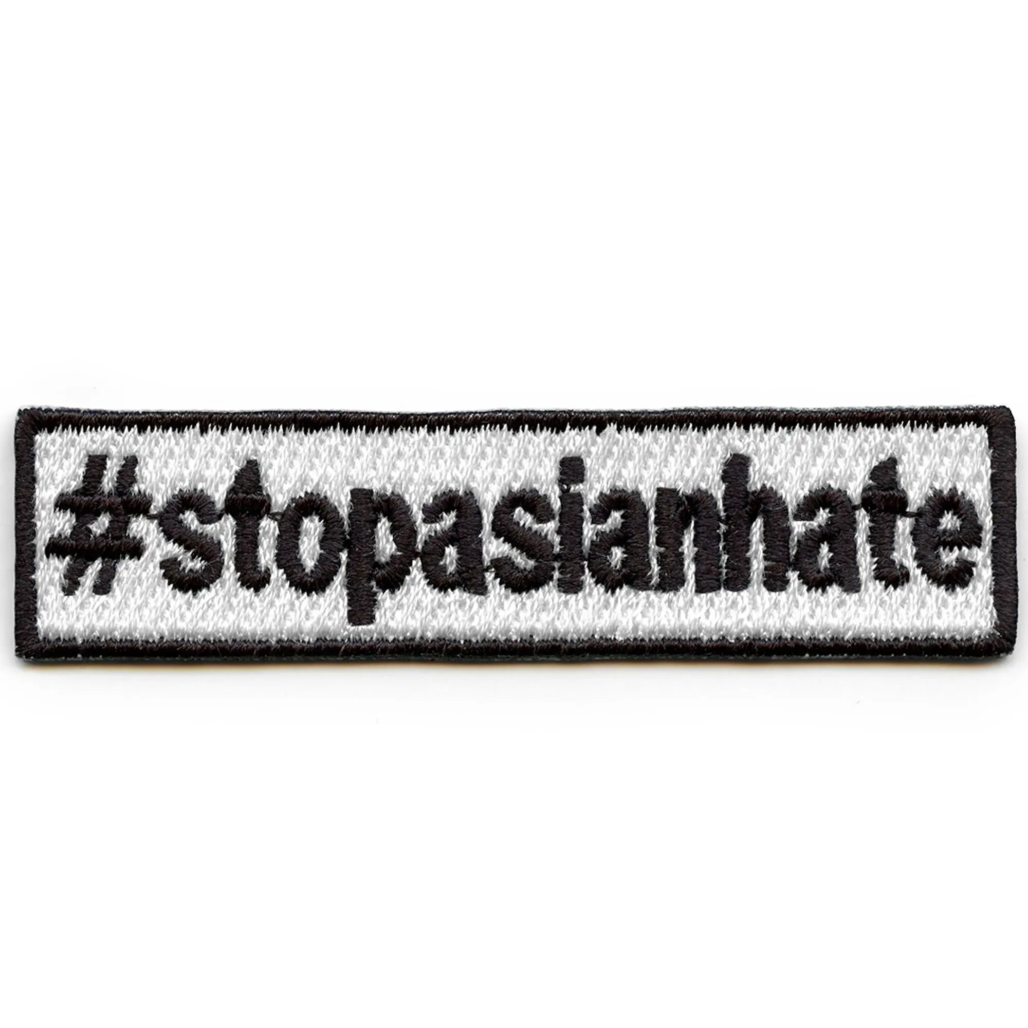 Stop Asian Hate Hashtag Movement Box Logo Embroidered Iron On Patch
