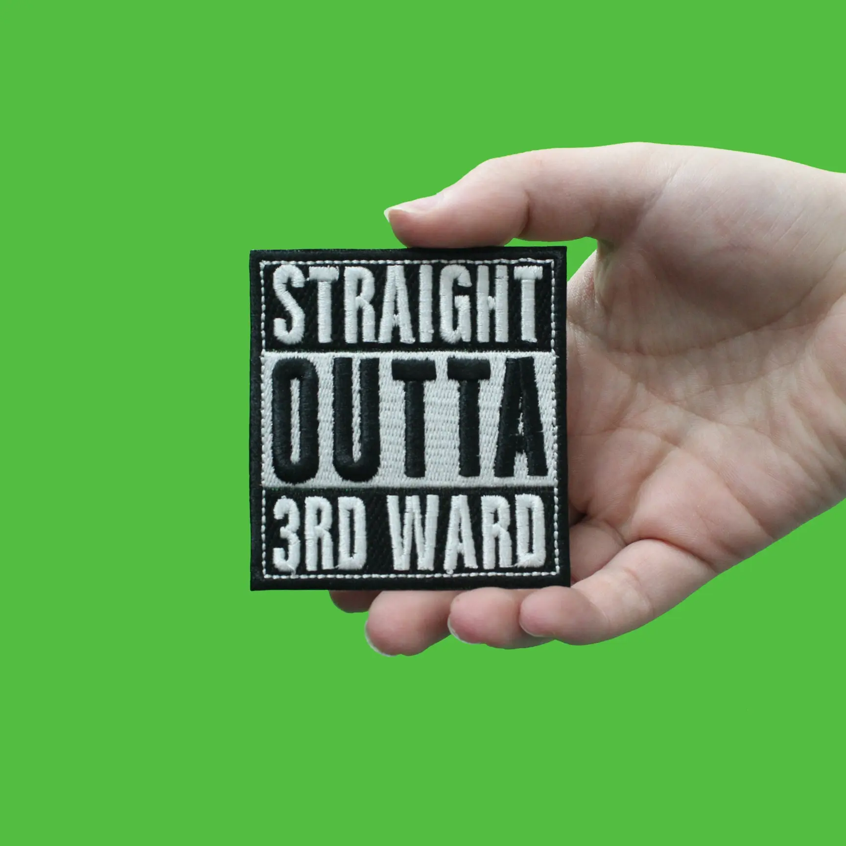 Straight Outta 3rd Ward Houston Texas Box Logo Embroidered Iron On Patch - Image 2