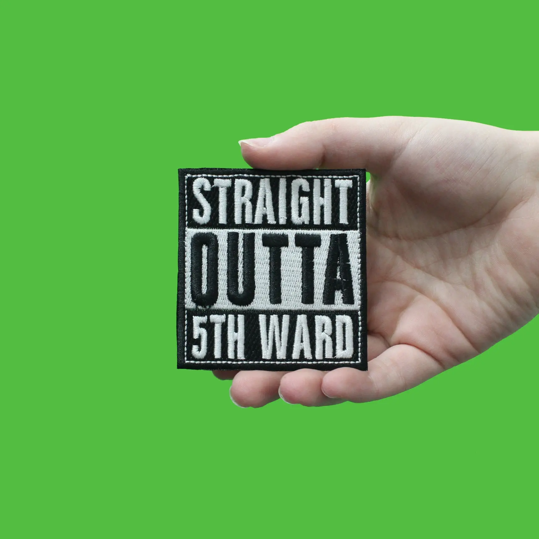 Straight Outta 5th Ward Houston Texas Box Logo Embroidered Iron On Patch - Image 2