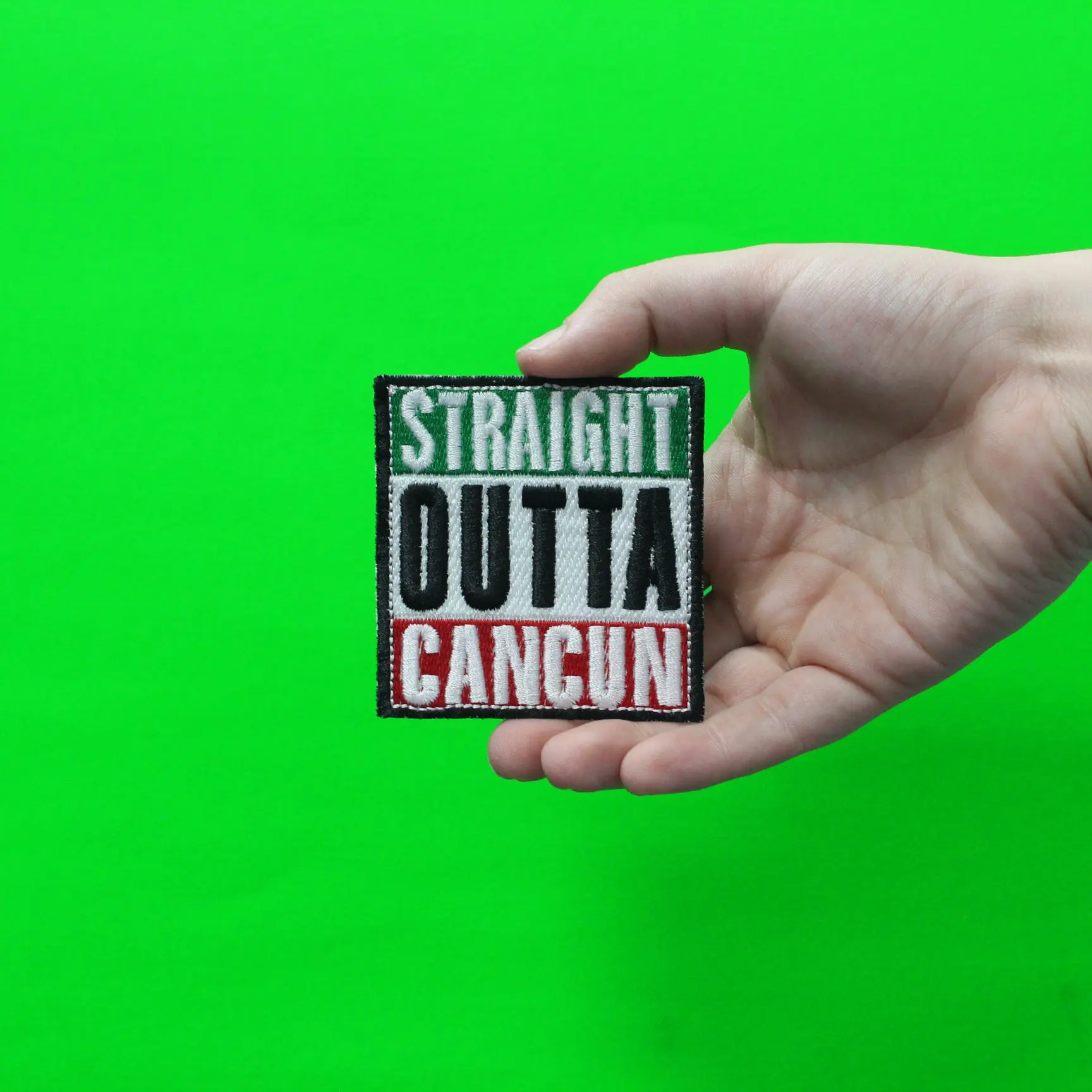 Straight Outta Cancun Embroidered Iron On Patch - Image 2