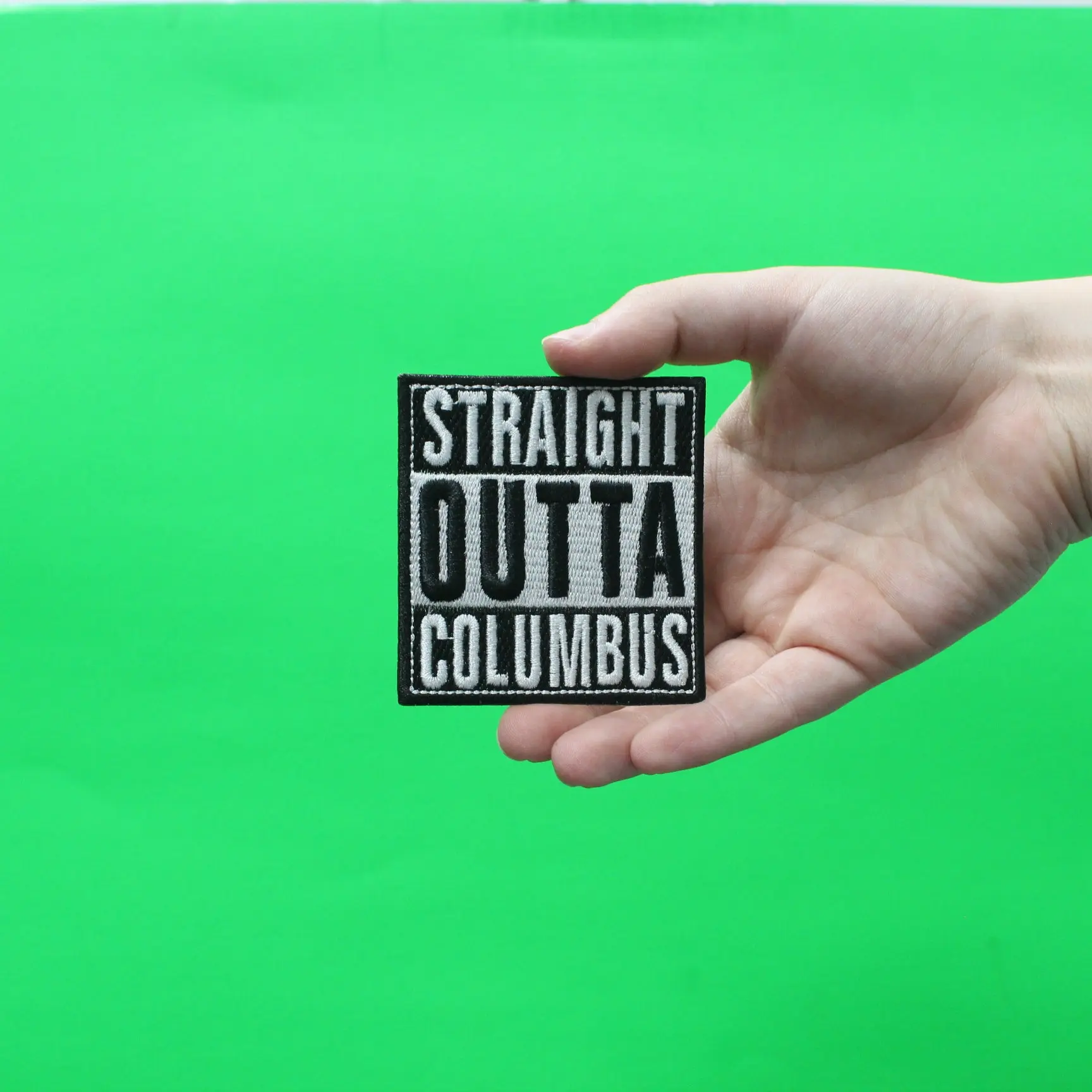 Straight Outta Columbus Embroidered Iron On Patch - Image 2