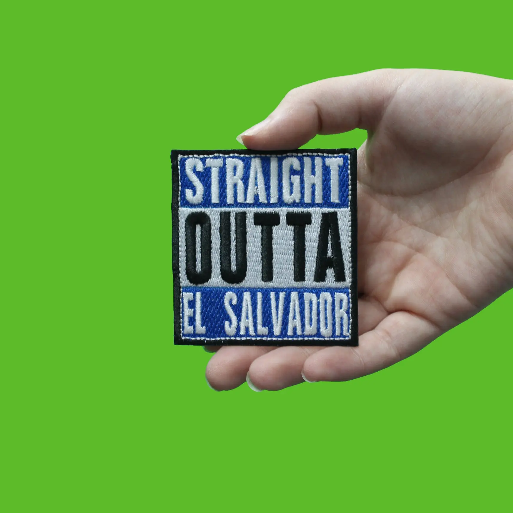 El Salvador Patch Straight Outta Embroidered Iron On - Image 2