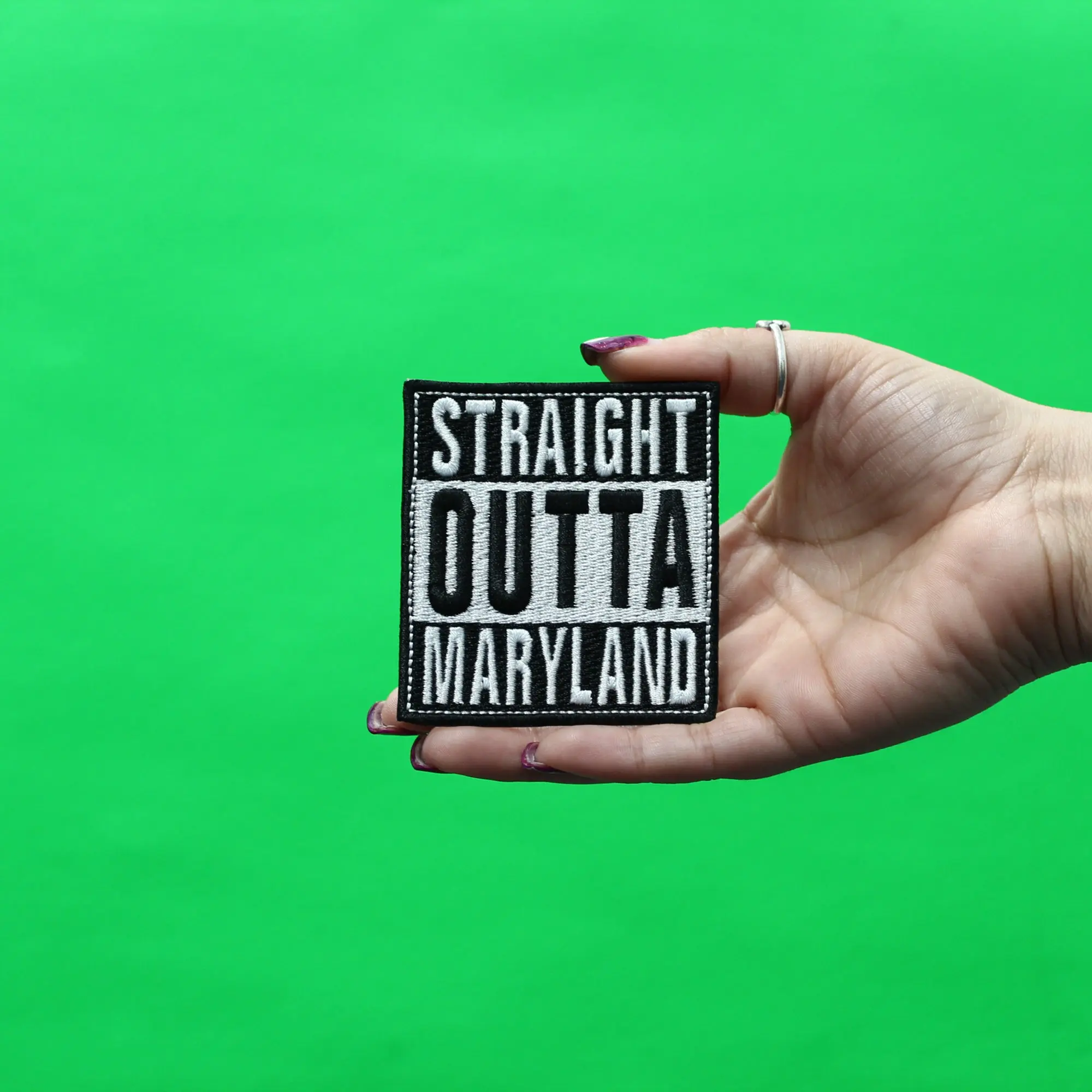 Straight Outta Maryland Patch Embroidered Iron On - Image 2