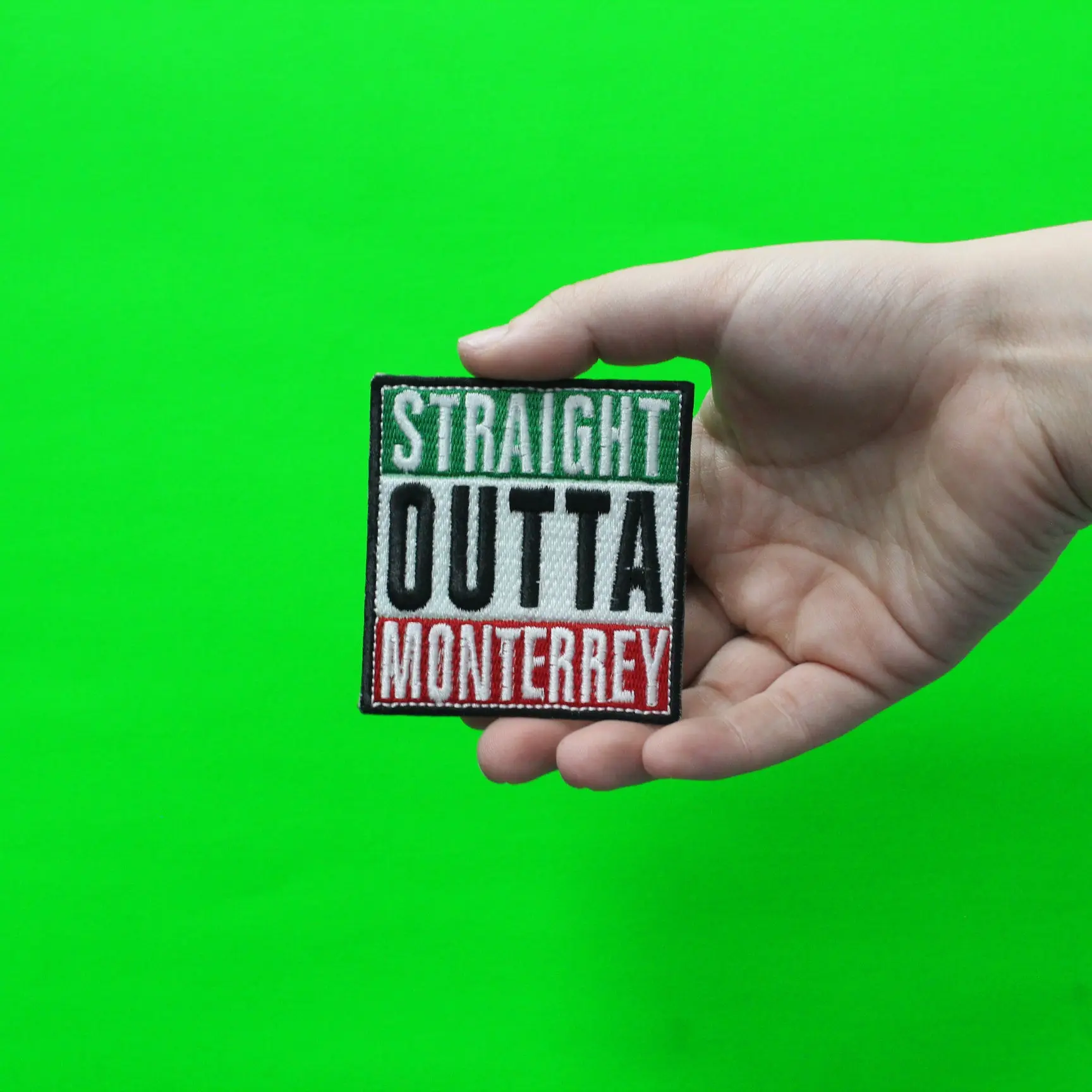 Straight Outta Monterrey Embroidered Iron On Patch - Image 2
