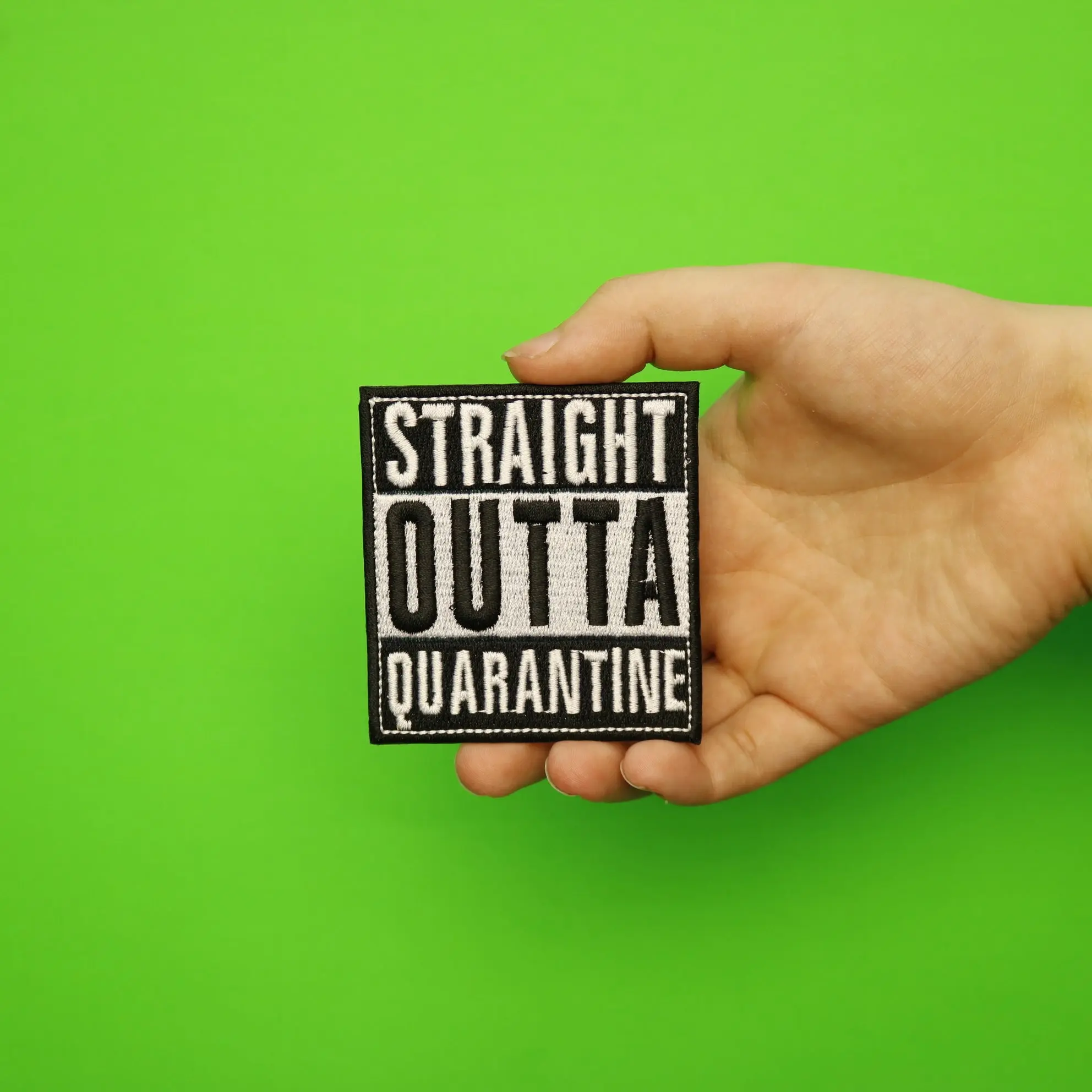 Straight Outta Quarantine Iron On Patch - Image 2