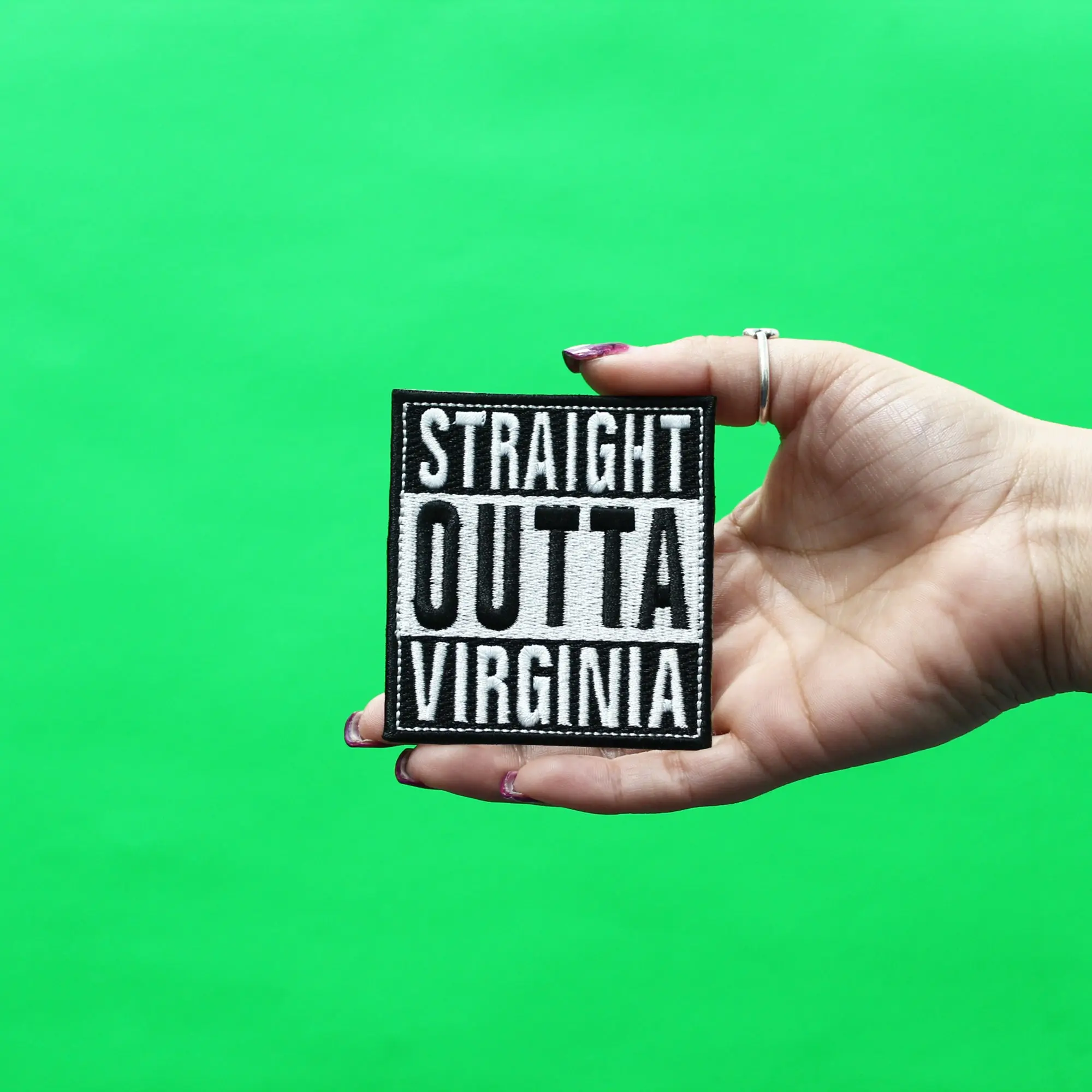 Straight Outta Virginia Patch Embroidered Iron On - Image 2