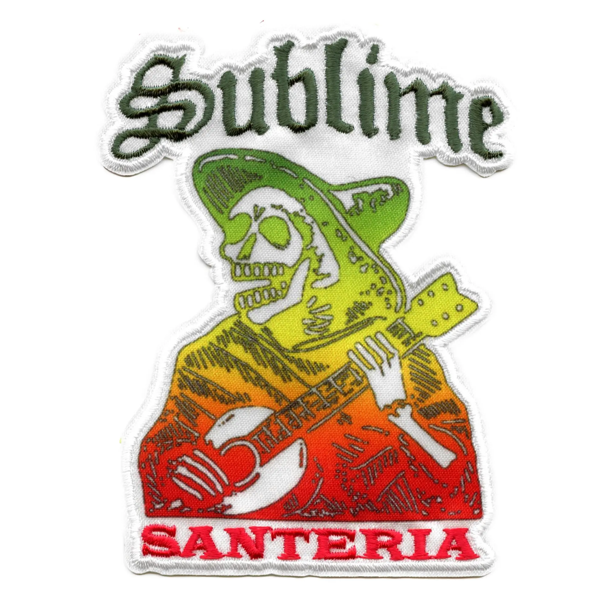 Sublime Santeria Skeleton Patch Guitar Single Sublimated Iron On