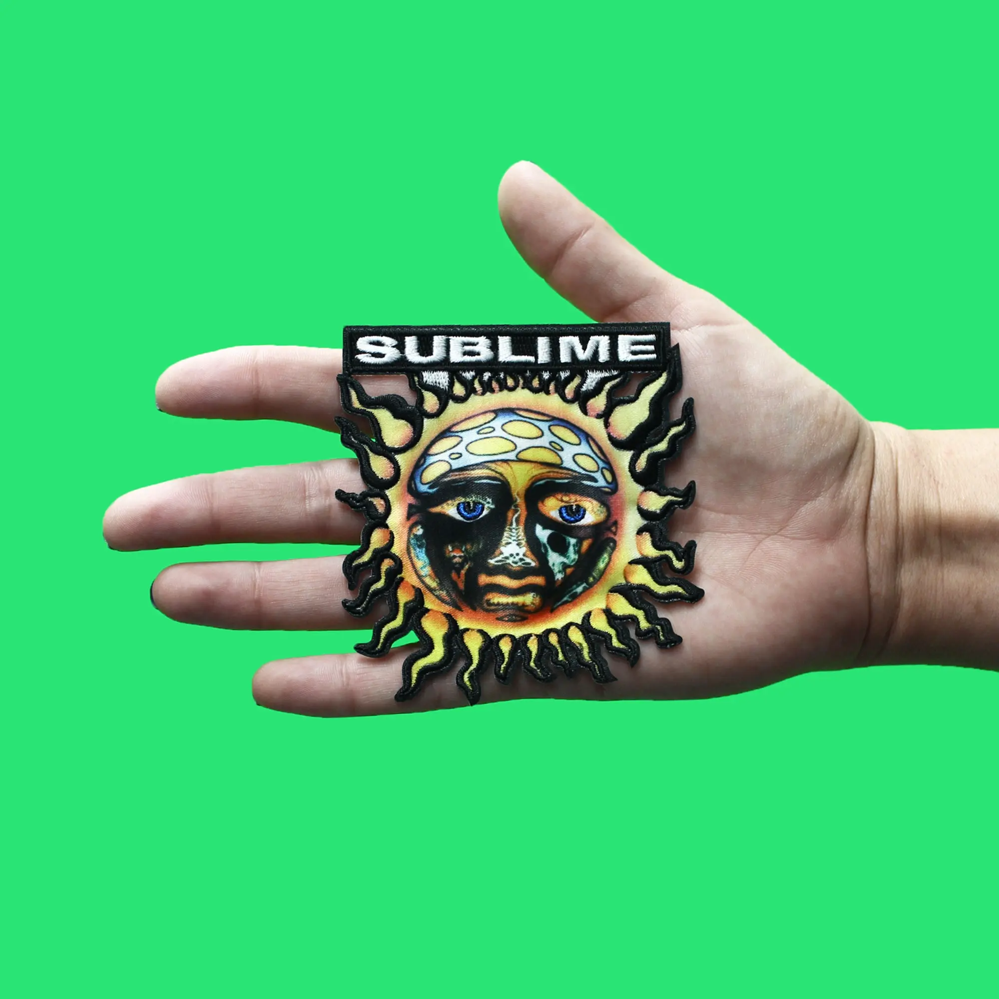 Sublime Sun Face Logo Patch California Rock Band Sublimated Iron On - Image 2