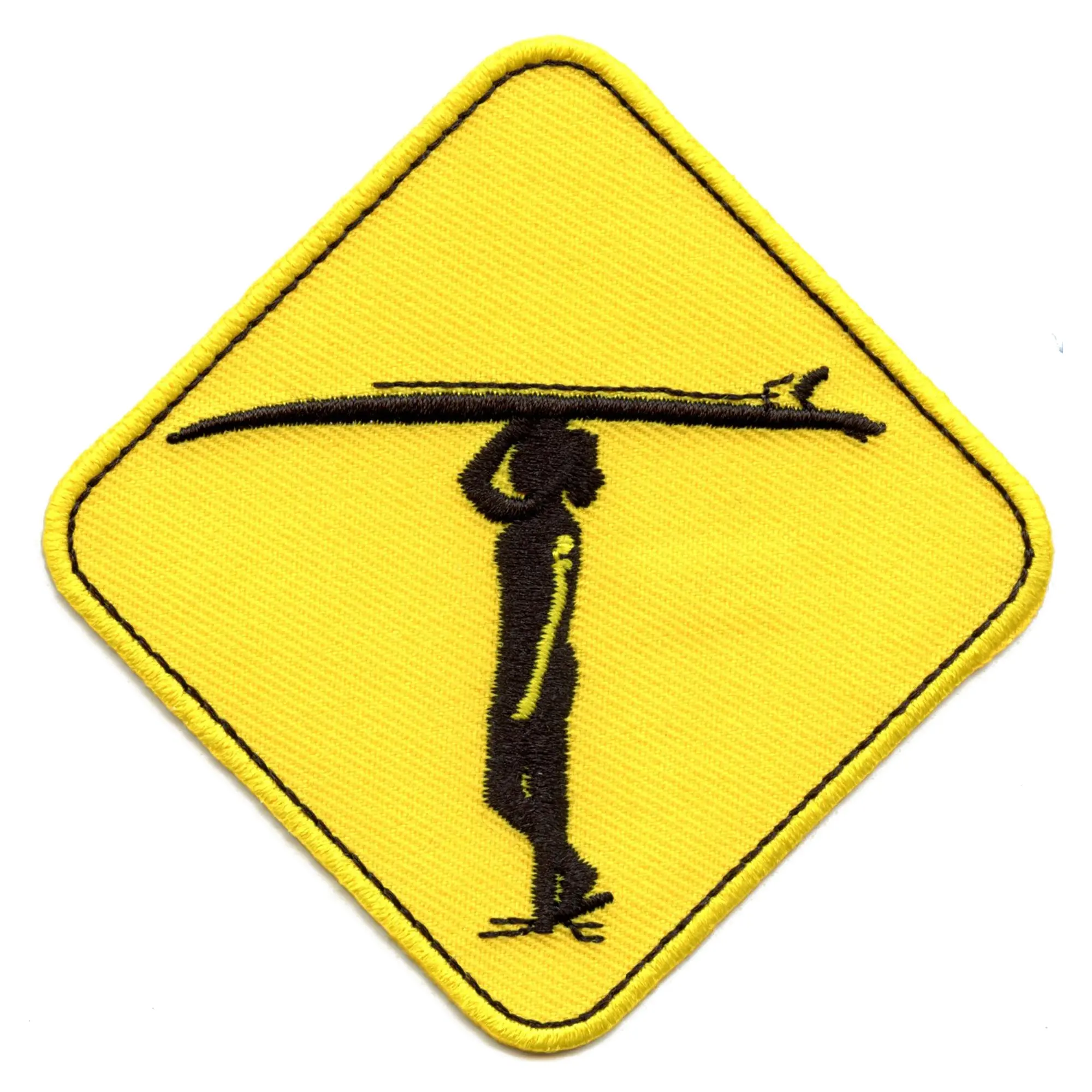 Surf Patch Crossing Sign Embroidered Iron On