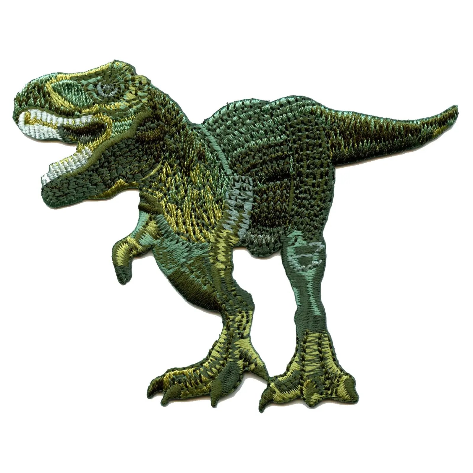 T-Rex Green Dinosaur Embroidered Iron on Patch
