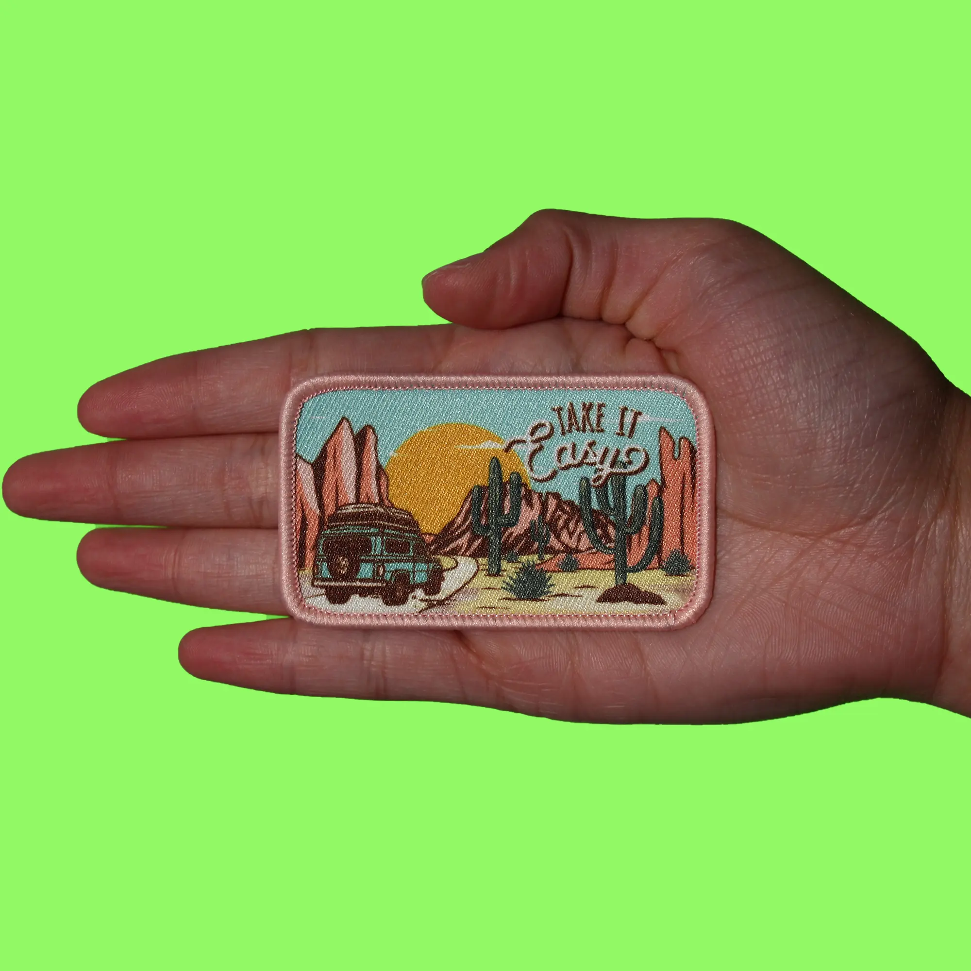 Take It Easy Patch Arizona Desert Vacation Embroidered Iron On - Image 2